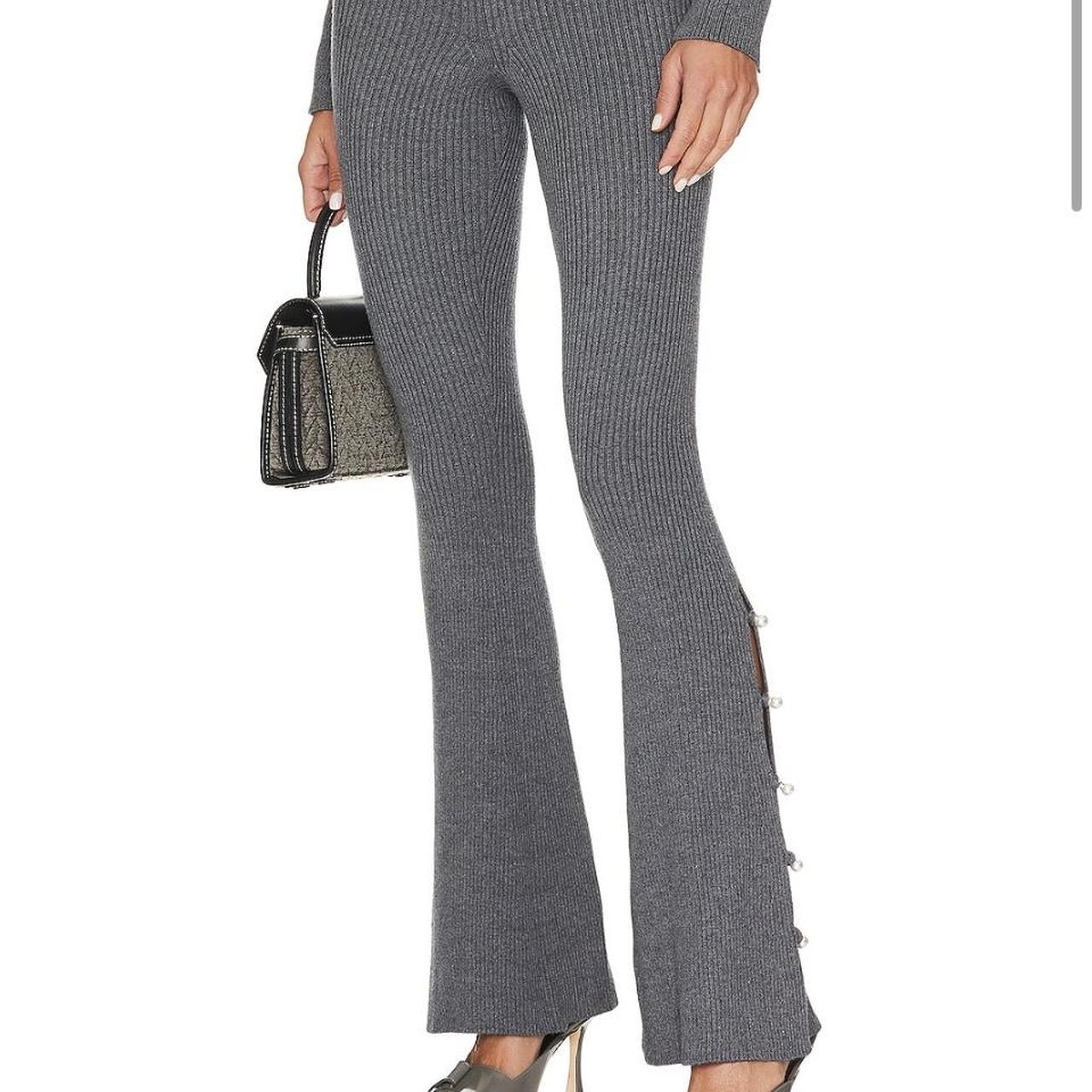 Knit pant with pearl beads on bottom slit. Very cute... - Depop