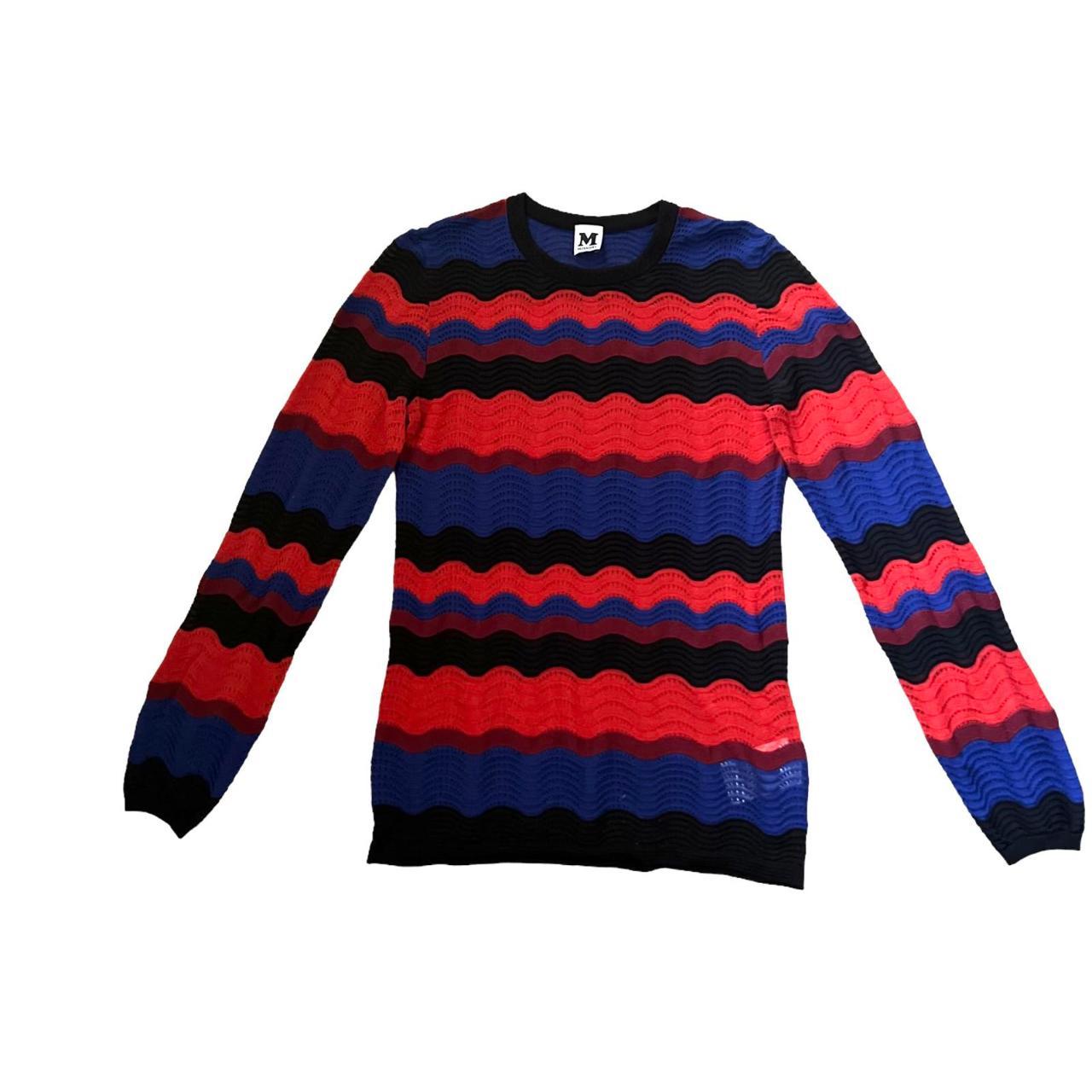 M Missoni Knit Crewneck Chevron Sweater Size IT46