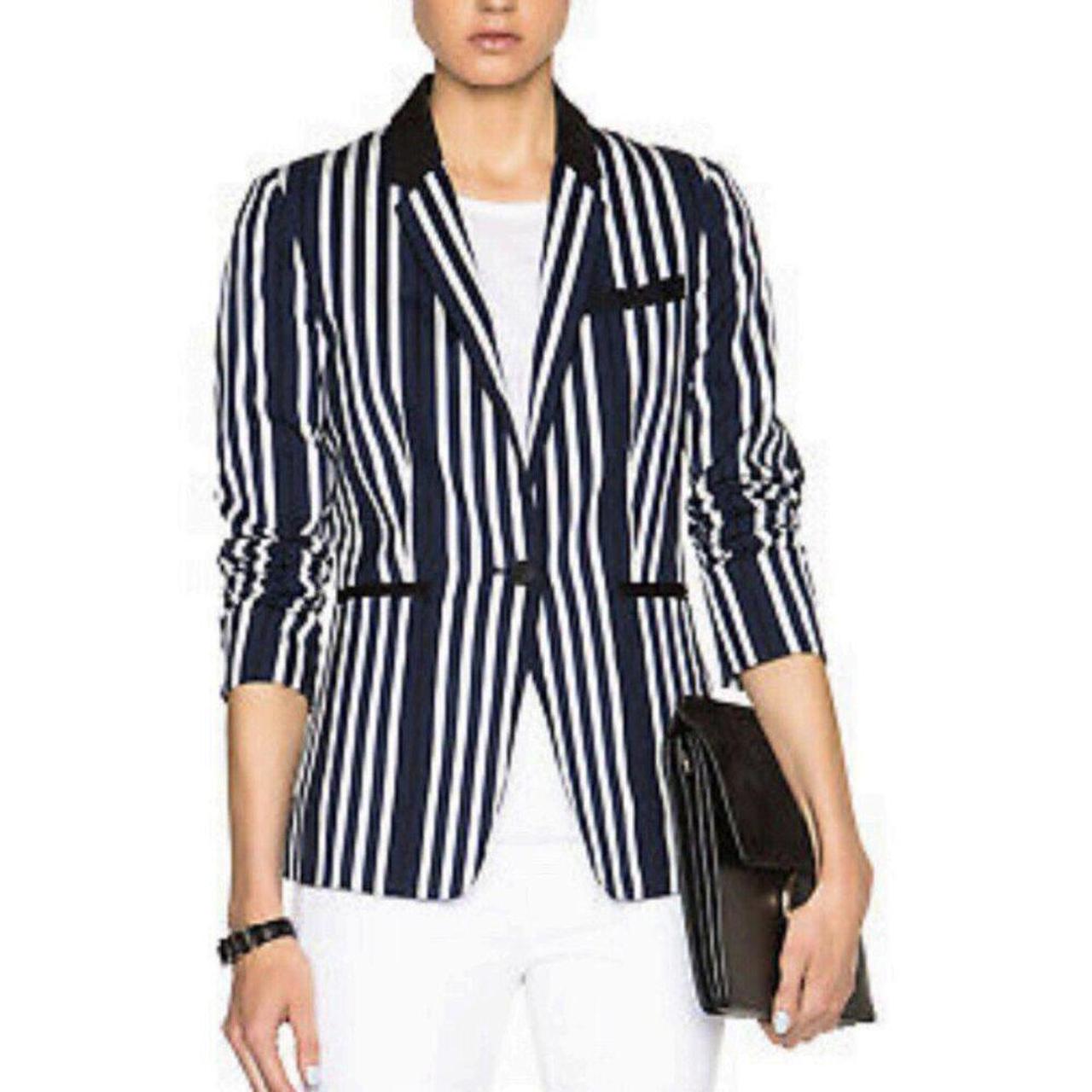 Rag Bone Windsor Blazer Navy White Striped Cotton. Depop