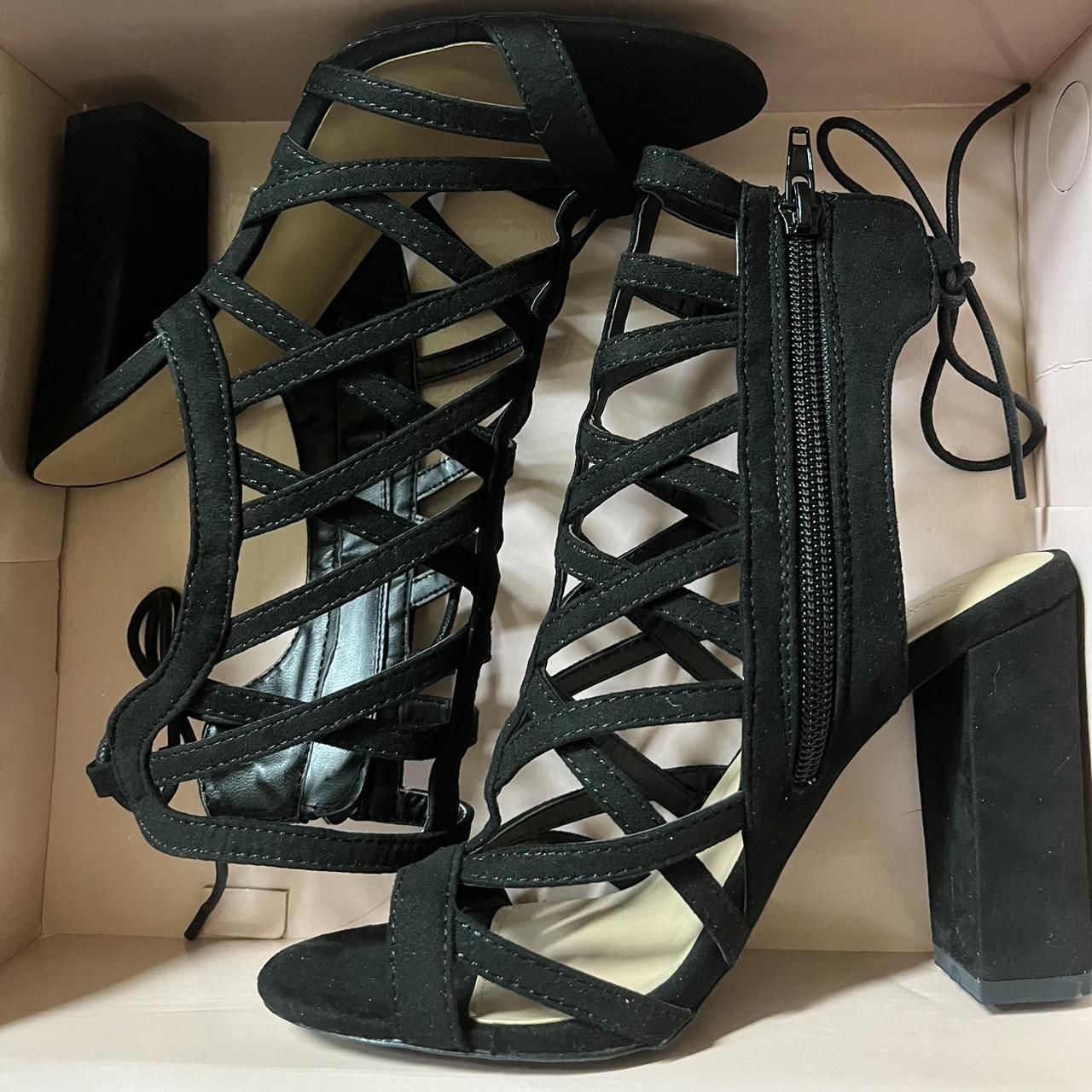 BRAND NEW IN BOX Charlotte Russe Black Gladiator. Depop