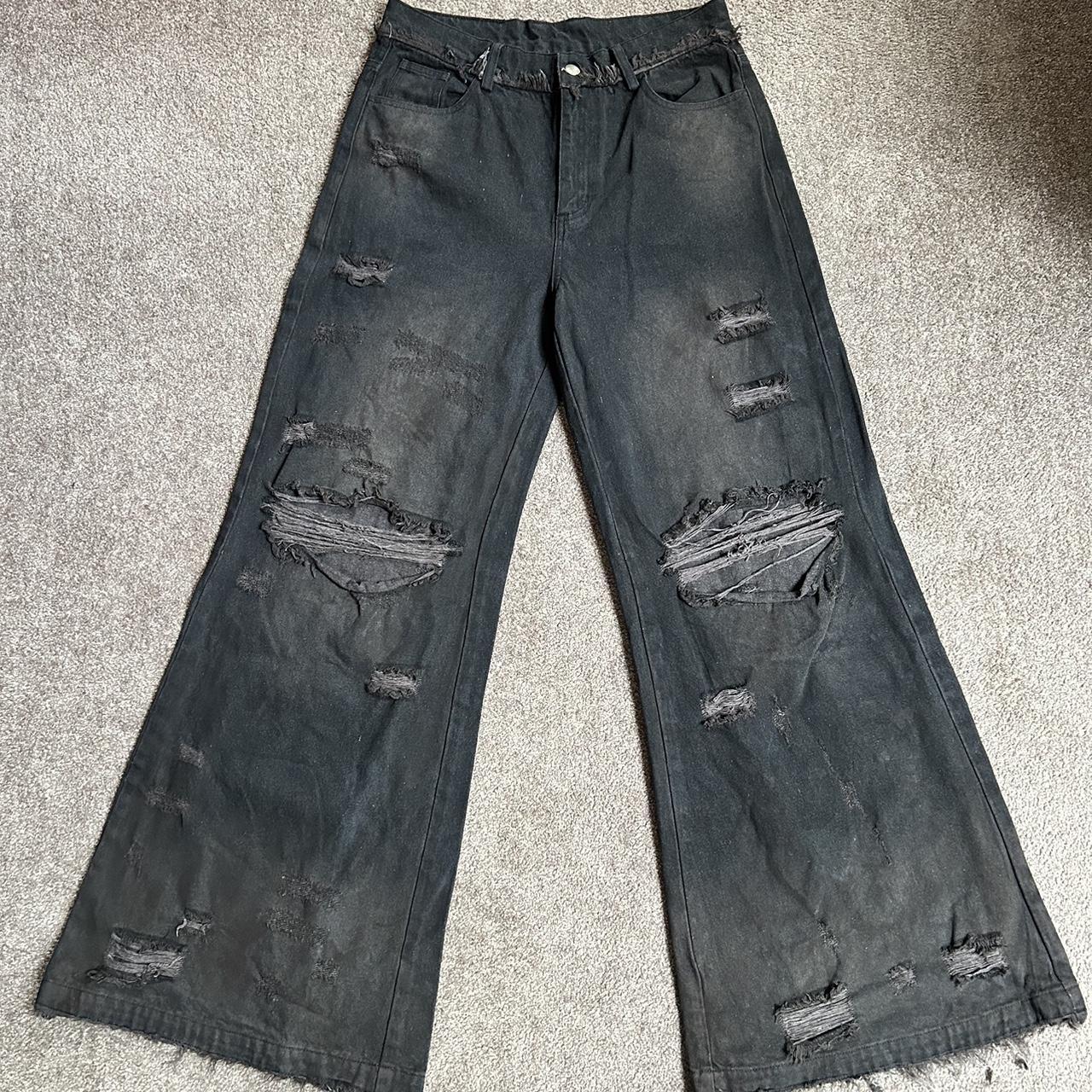 Ollivion Distressed Flared Denim Buried Never worn,... - Depop