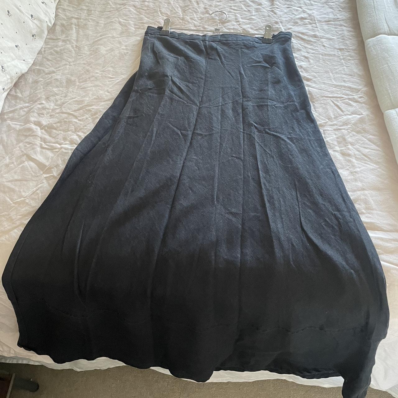 Dissh linen maxi skirt. Size 12. Black... - Depop