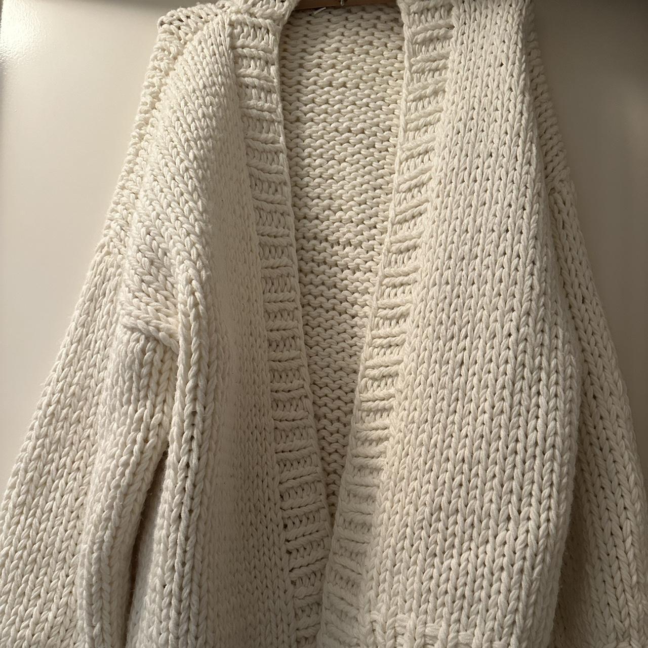 Mooloola White Knitted Jumper Size: M/L Worn 2-3... - Depop
