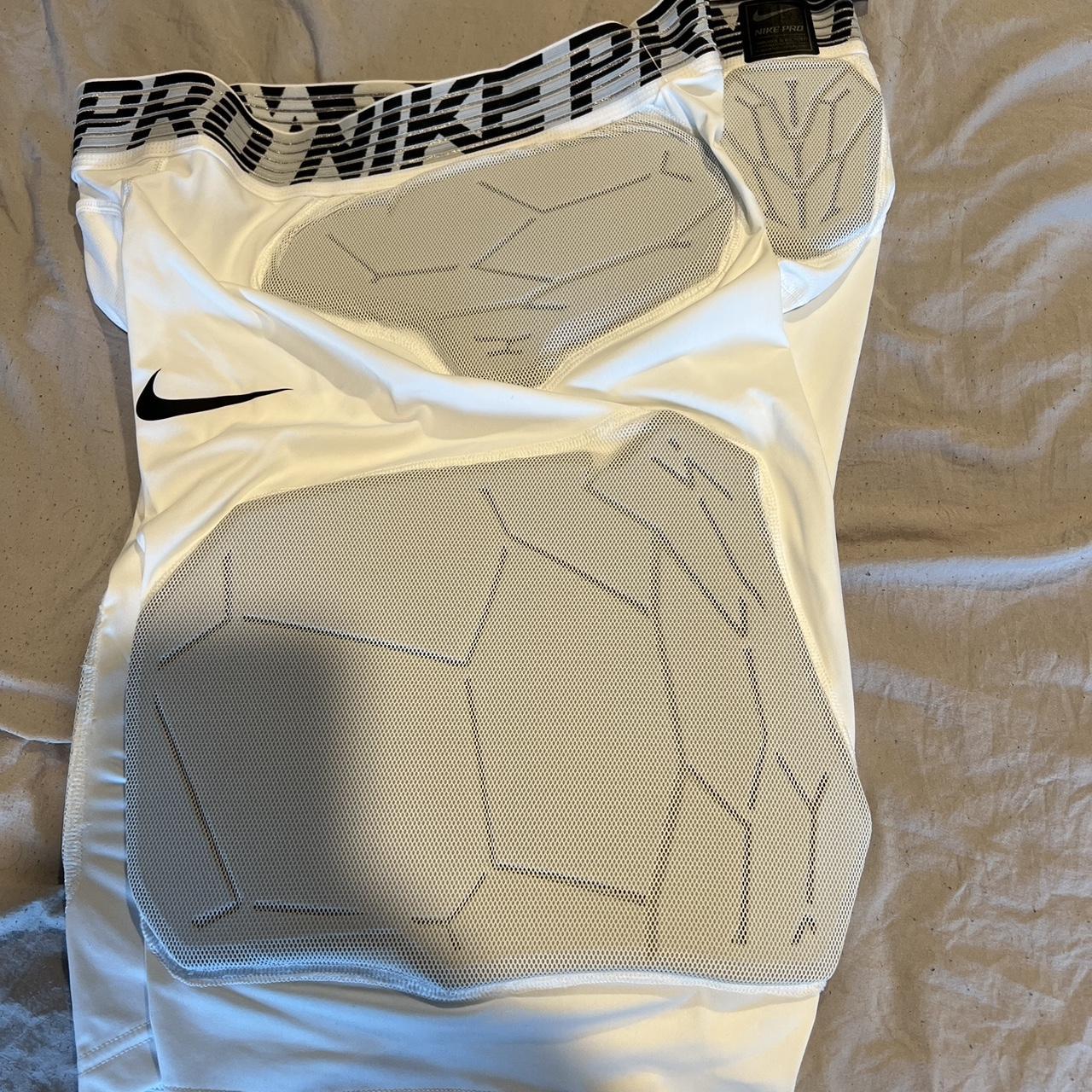 Nike Pro Hyperstrong Padded White Compression Shorts - Depop