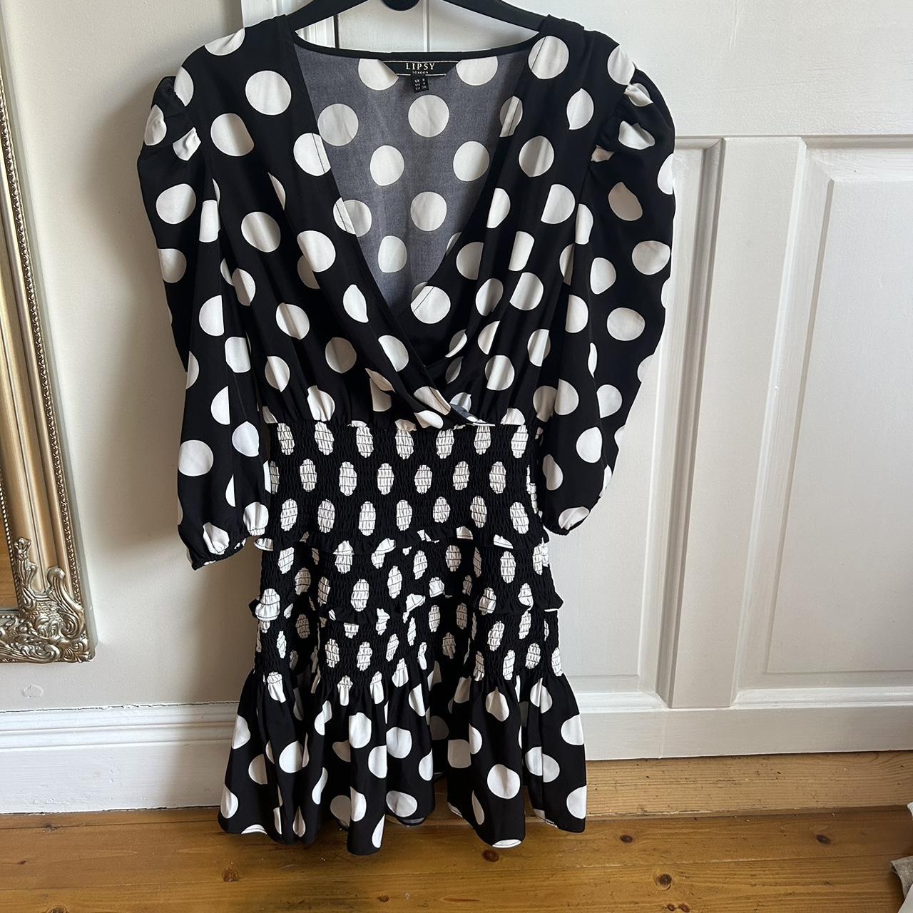 Lipsy Black White Polka Dot Dress Brand New Never. Depop