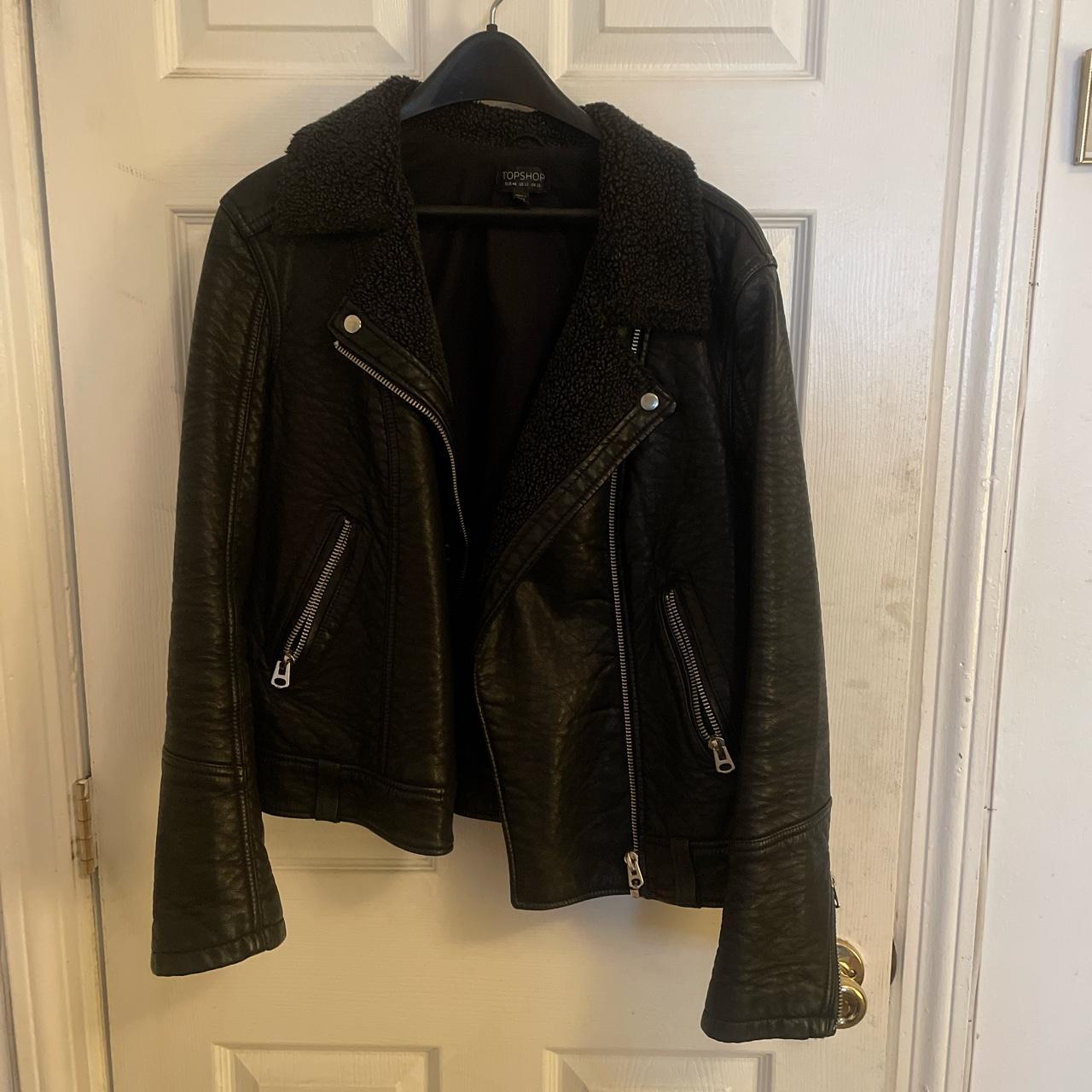 Top Shop Moto Jacket Vegan Leather - Depop