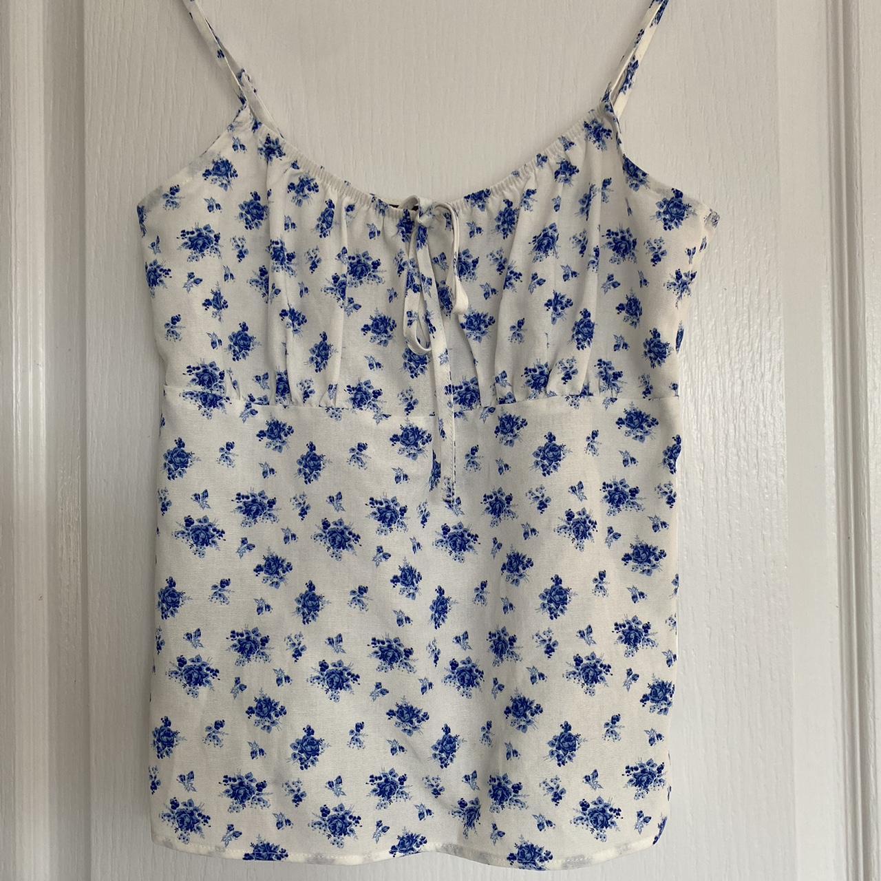 Blue floral dainty top from Primark. Never been... - Depop