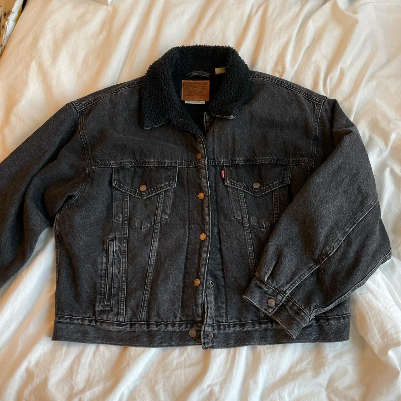 Black levis denim jacket womens best sale