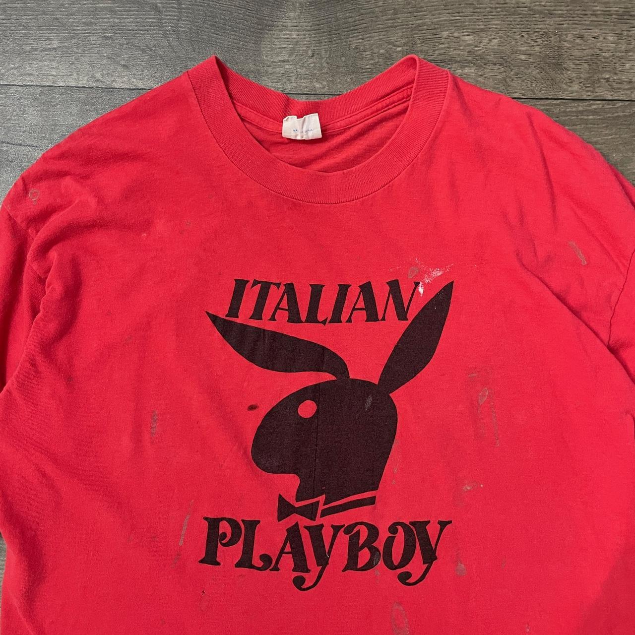 Vintage 70s Italian Playboy Distressed T...
