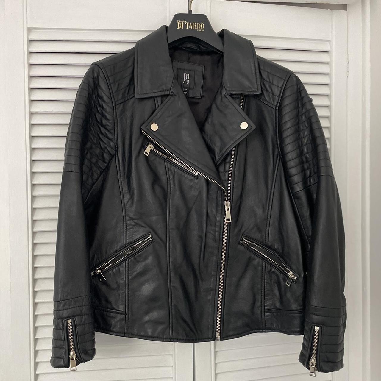 Real soft leather jacket - river island - very small... - Depop