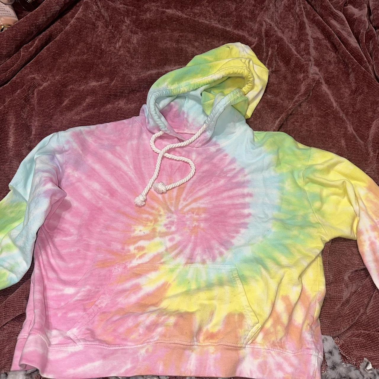 Tie Dye Cropped Hoodie Depop 