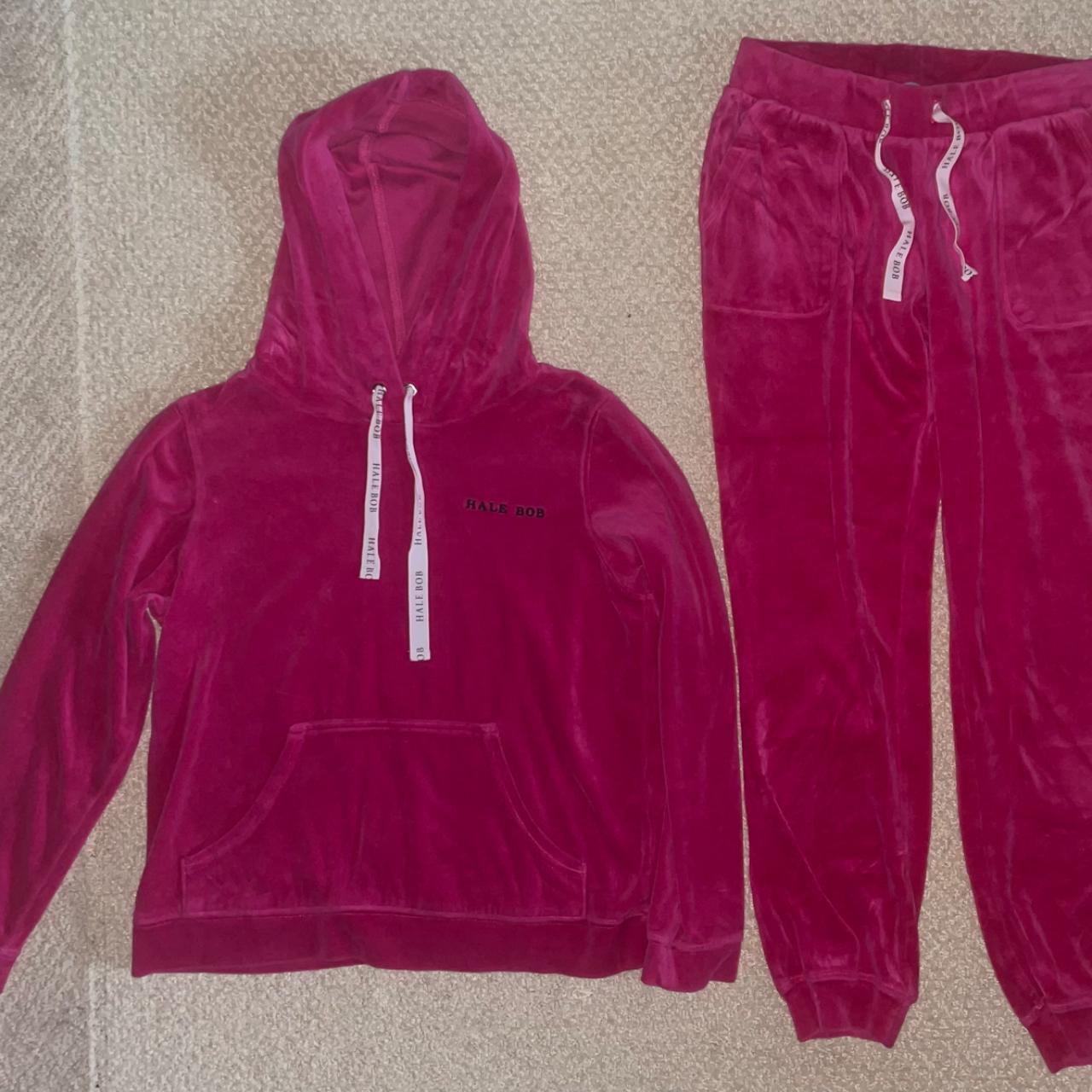 small pink y2k hale bob set - hoodie and pants - Depop