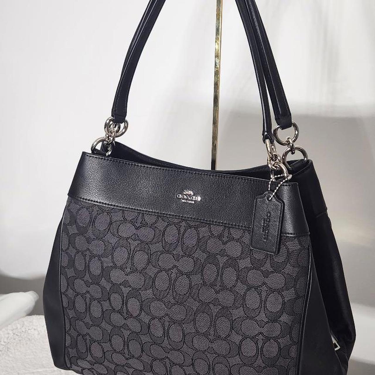 Coach Lexy Shoulder Bag Signature Jacquard Black,... Depop