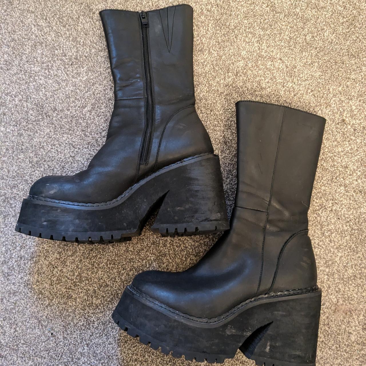 Unif parker chunky platform boots. 100% super soft... - Depop