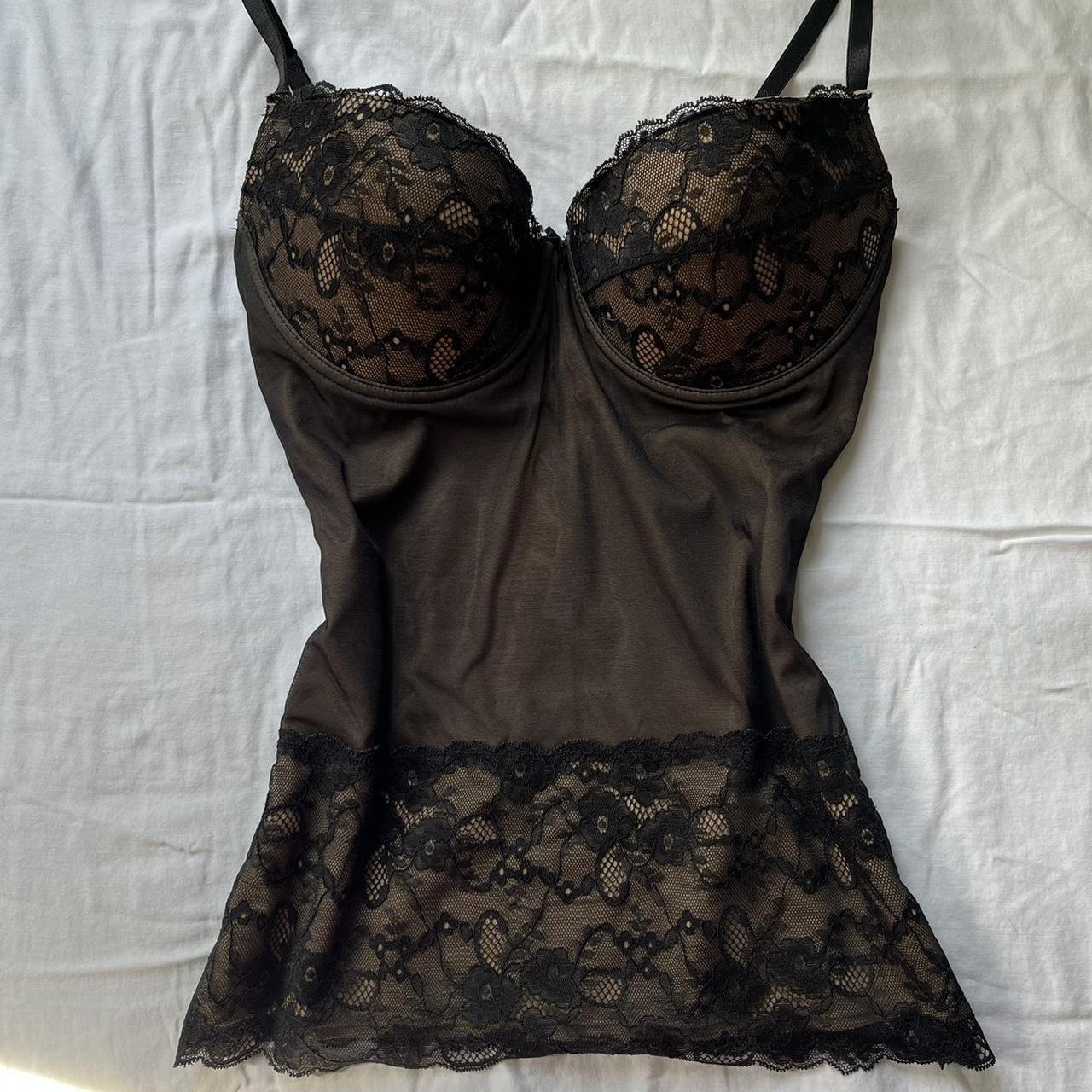 Black Mesh Lace Bustier