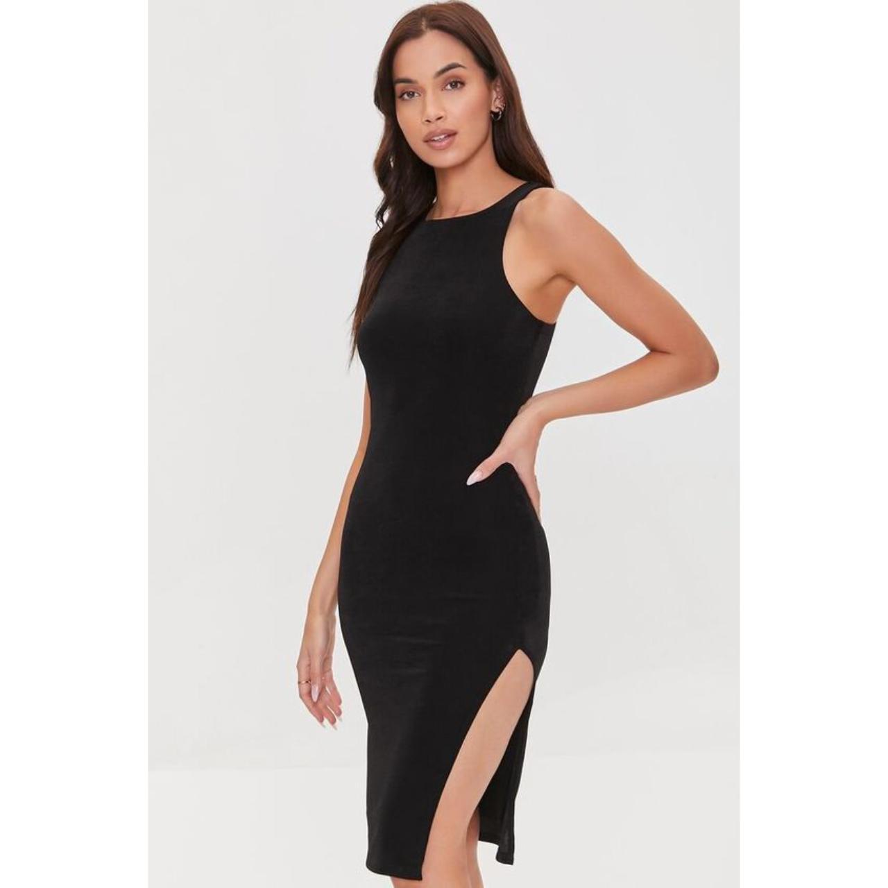 Black Bodycon Midi Tank Dress by Forever 21 Sexy Depop