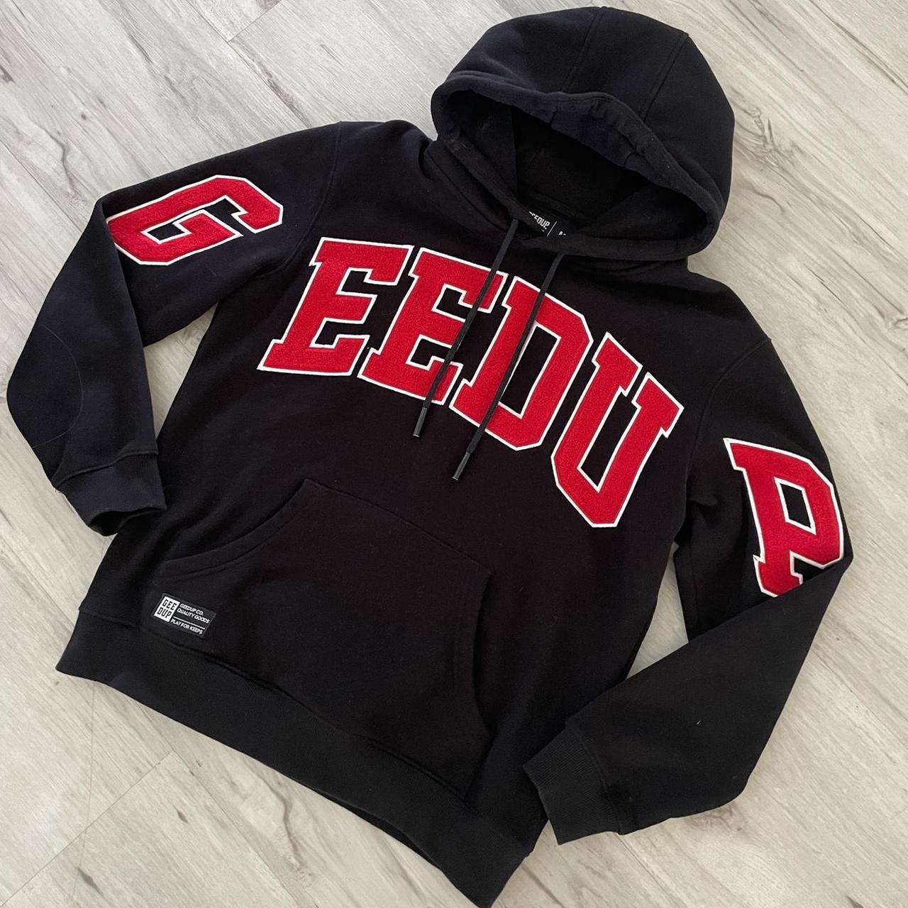 GEEDUP TEAM LOGO HOODIE BLACK/RED PERFECT... - Depop