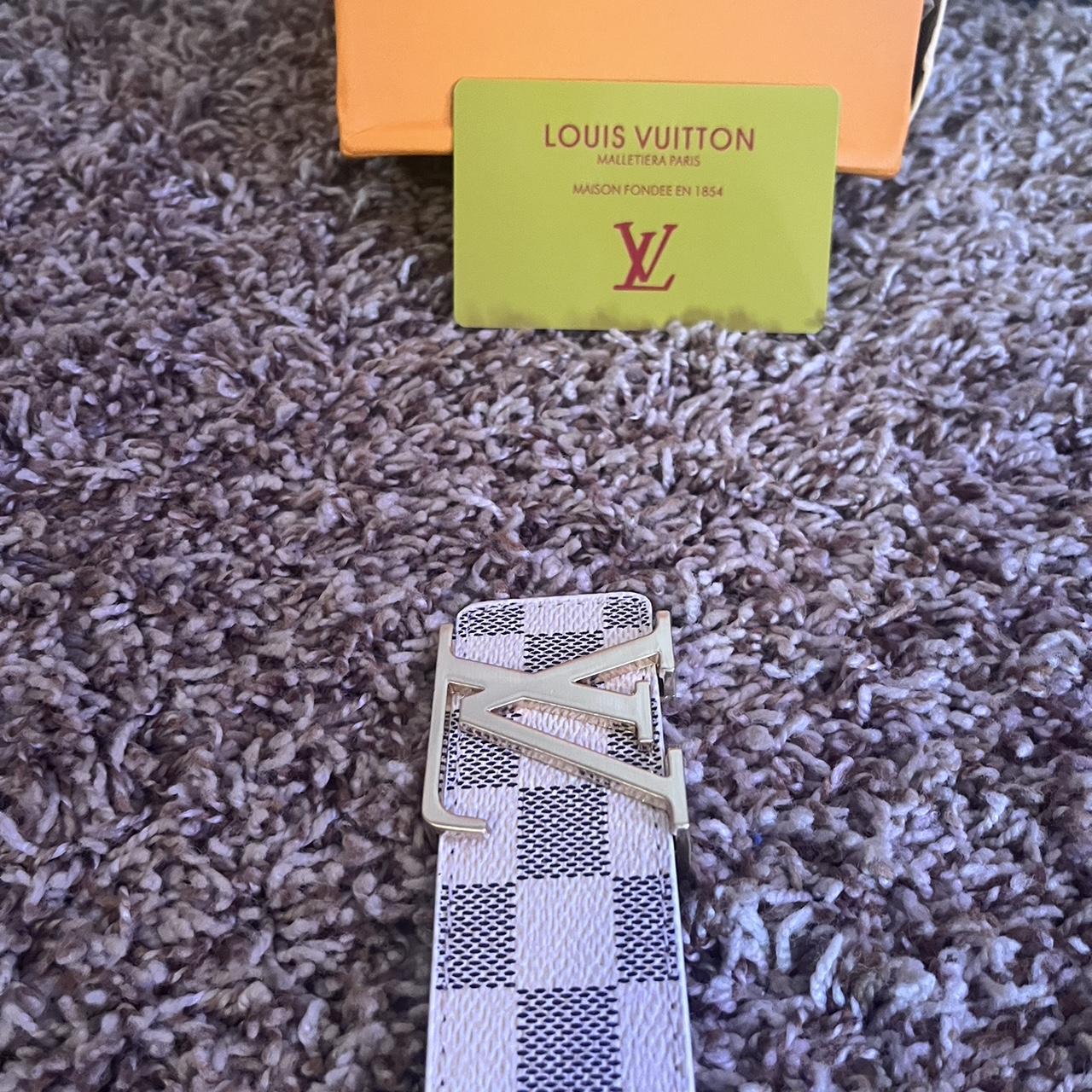 louis vuitton belt white and gold