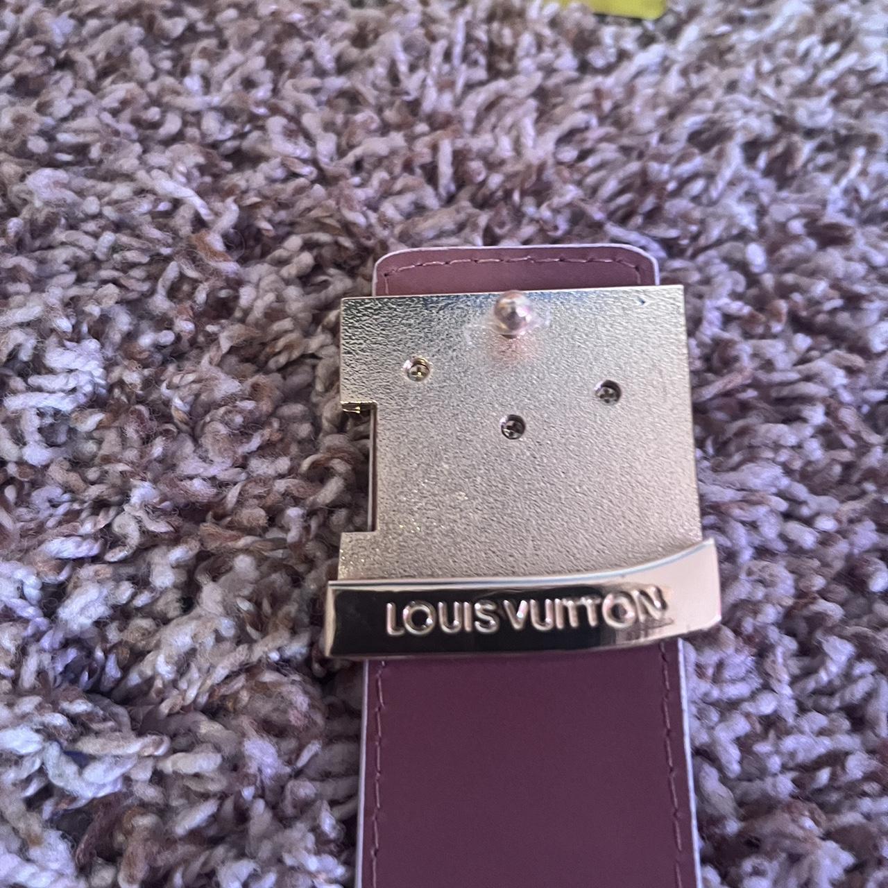louis vuitton belt white and gold