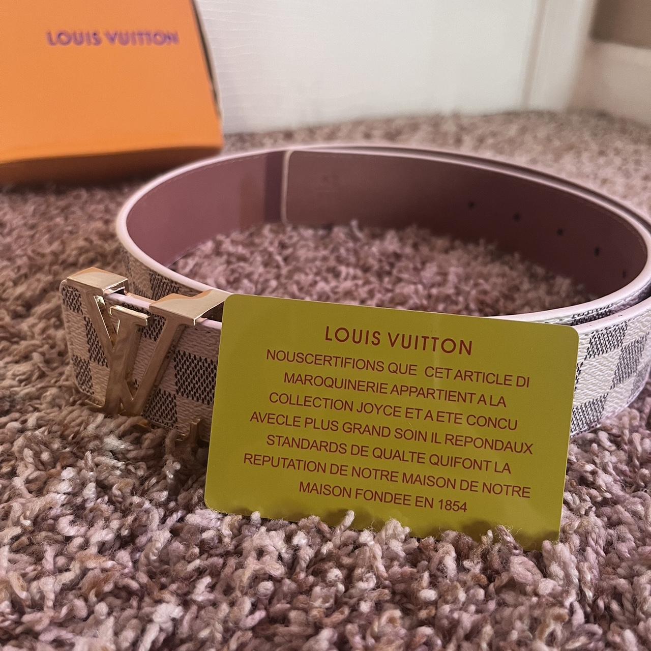 louis vuitton belt white and gold