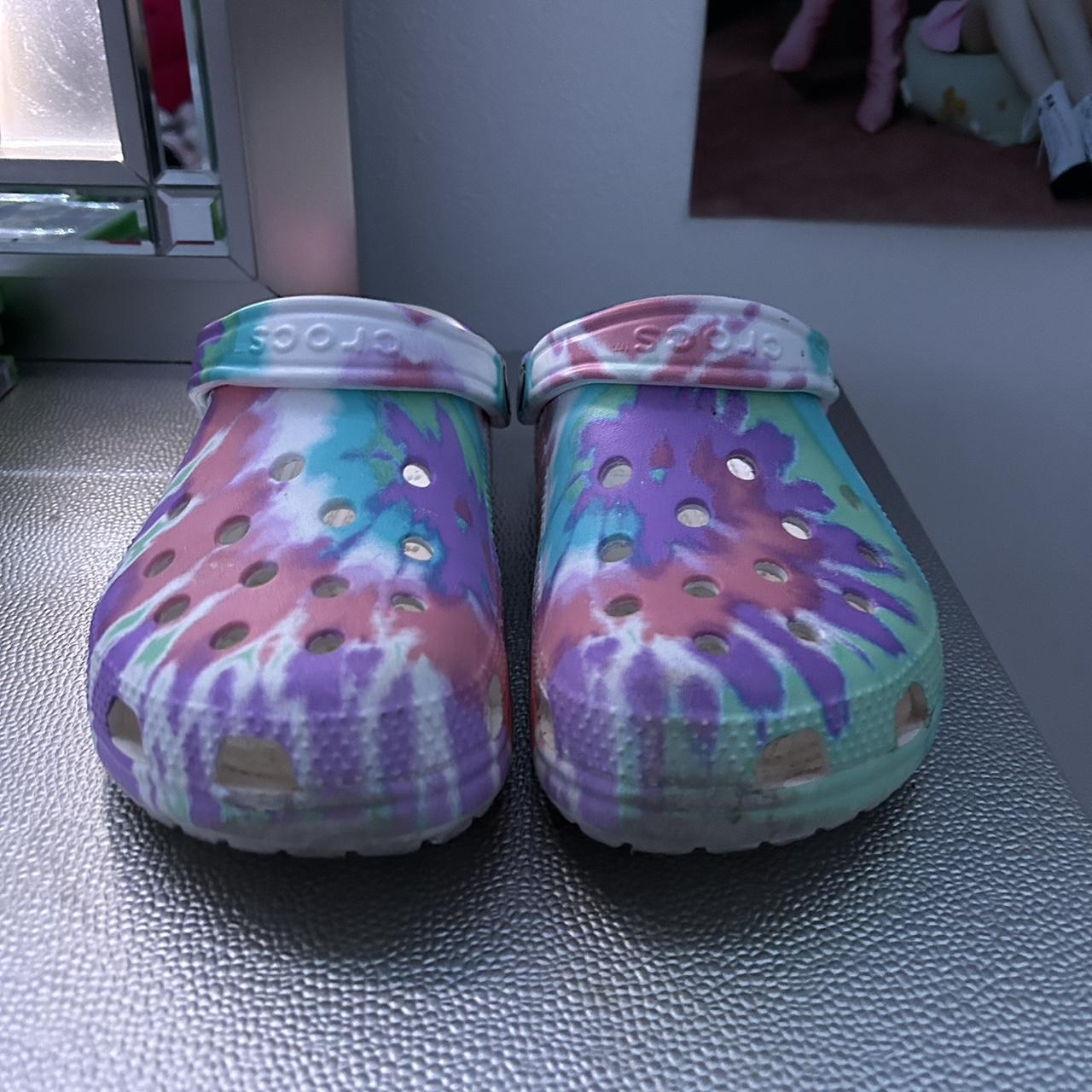 Size purple/ pink/ blue/ white crocs,