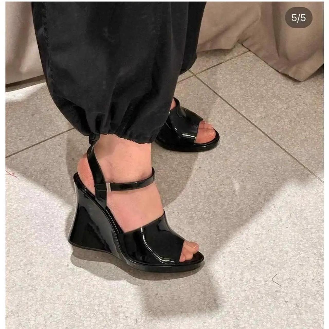 ★ZARA★ PATENT WEDGE SANDALS PATENT WEDGE SANDALS - Black | ZARA United States
