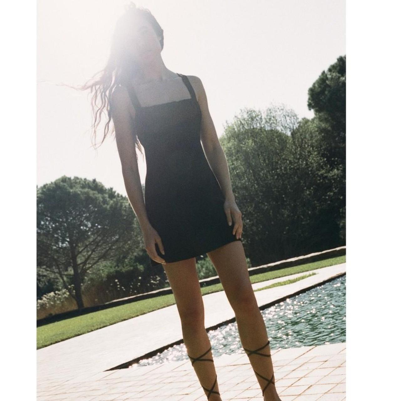 Linen Blend Zara Short Black Dress LINEN BLEND SHORT DRESS SIZE L