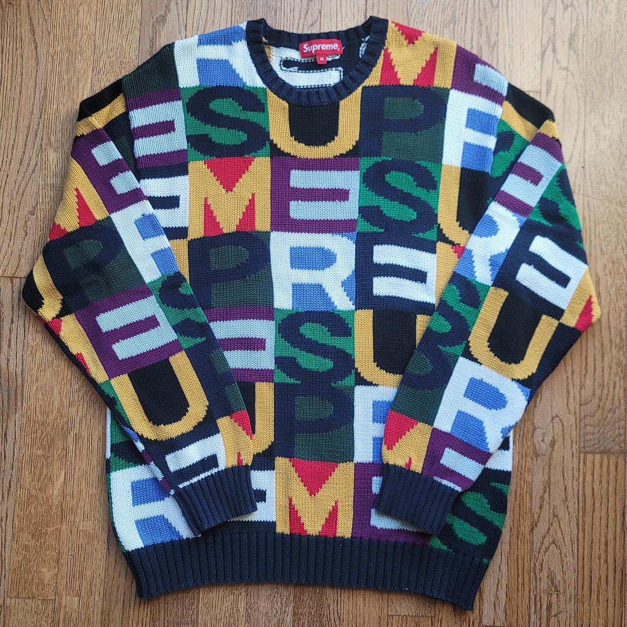 Supreme Big Letters Sweater Multicolor Used Supreme... - Depop