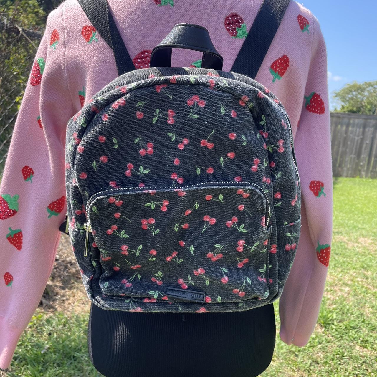 Cherry print backpack best sale