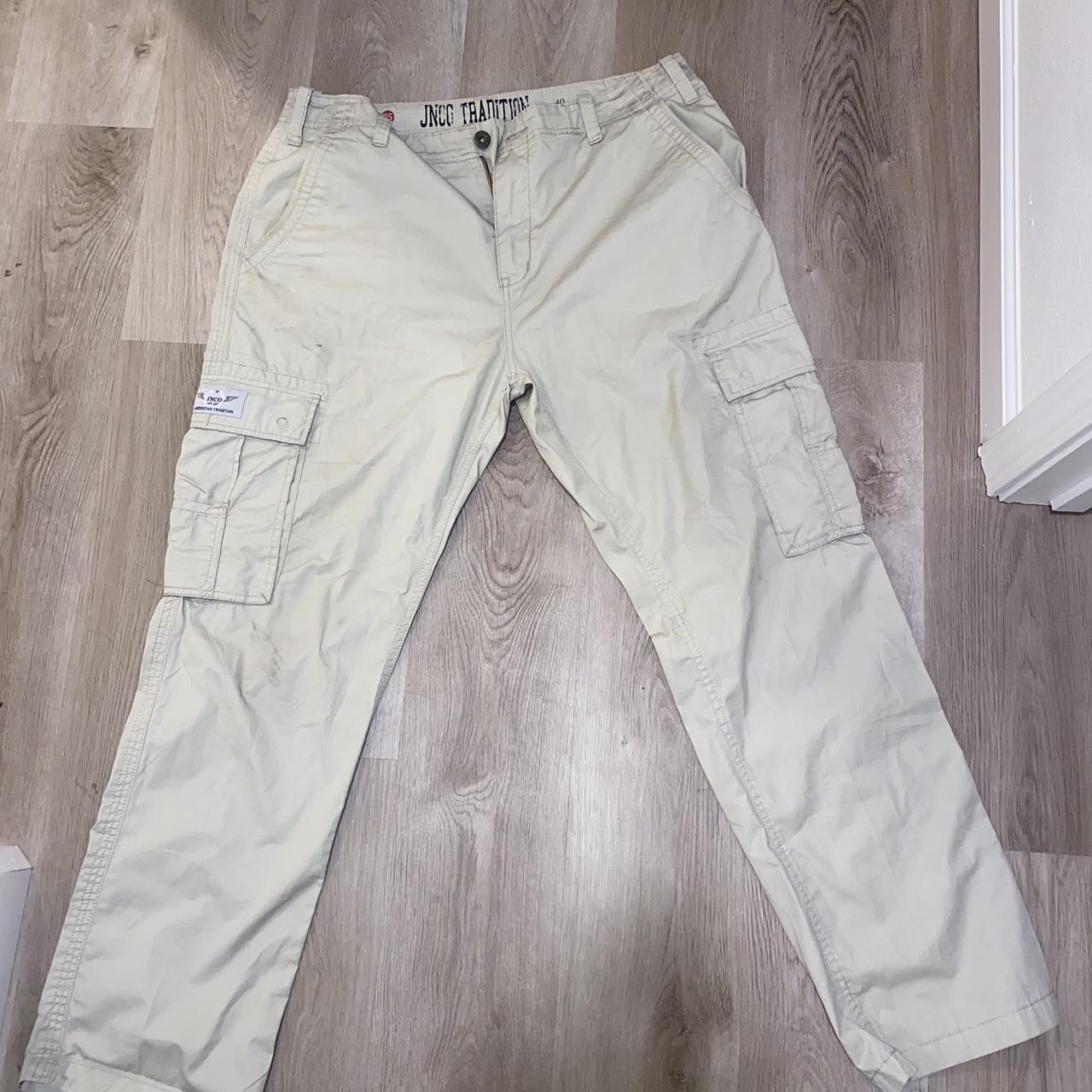 Really really old jnco cargos Says size 40 Waist:... - Depop