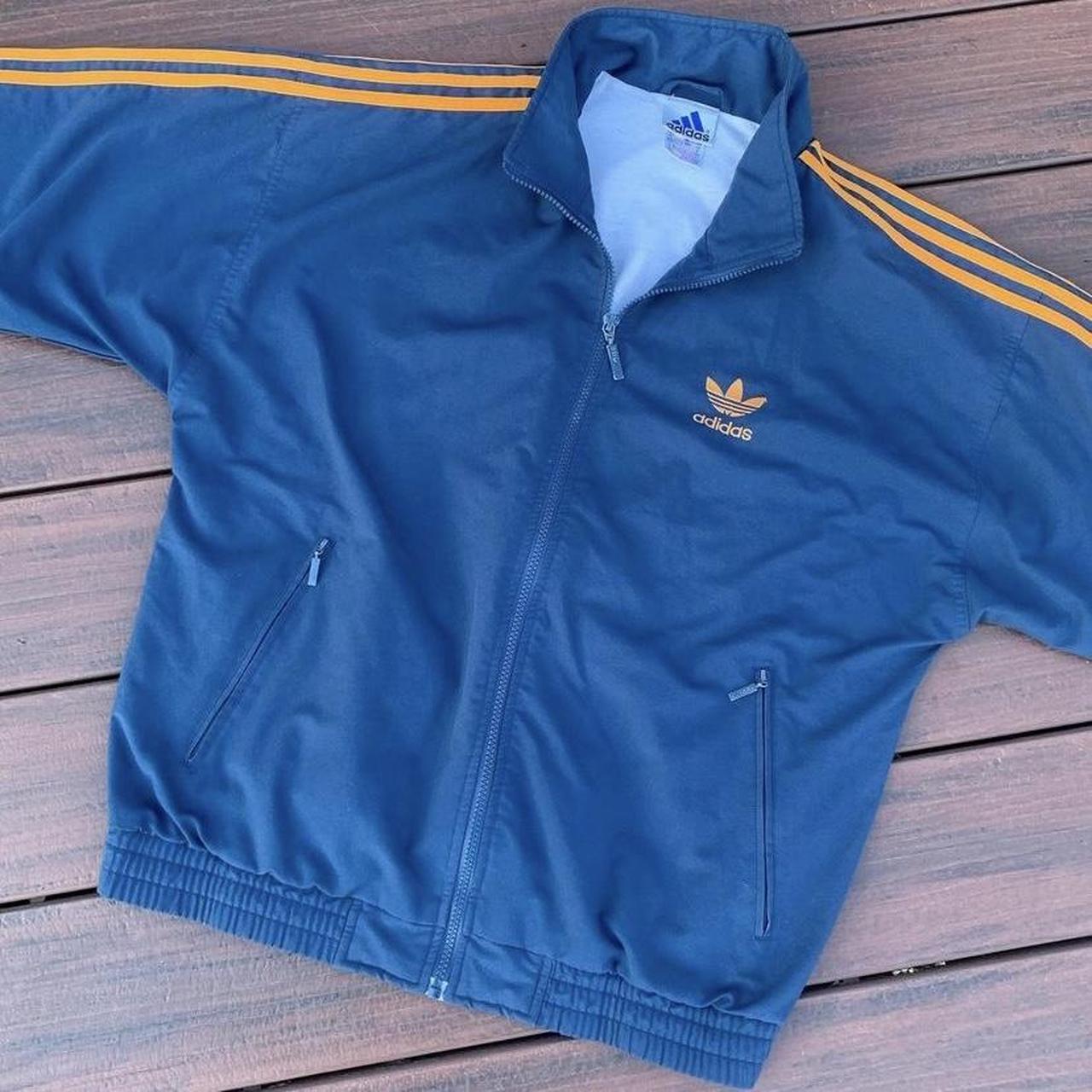 Vintage 90’s Adidas Tracksuit Jacket 🟠🔵🟠🔵 Size:... - Depop