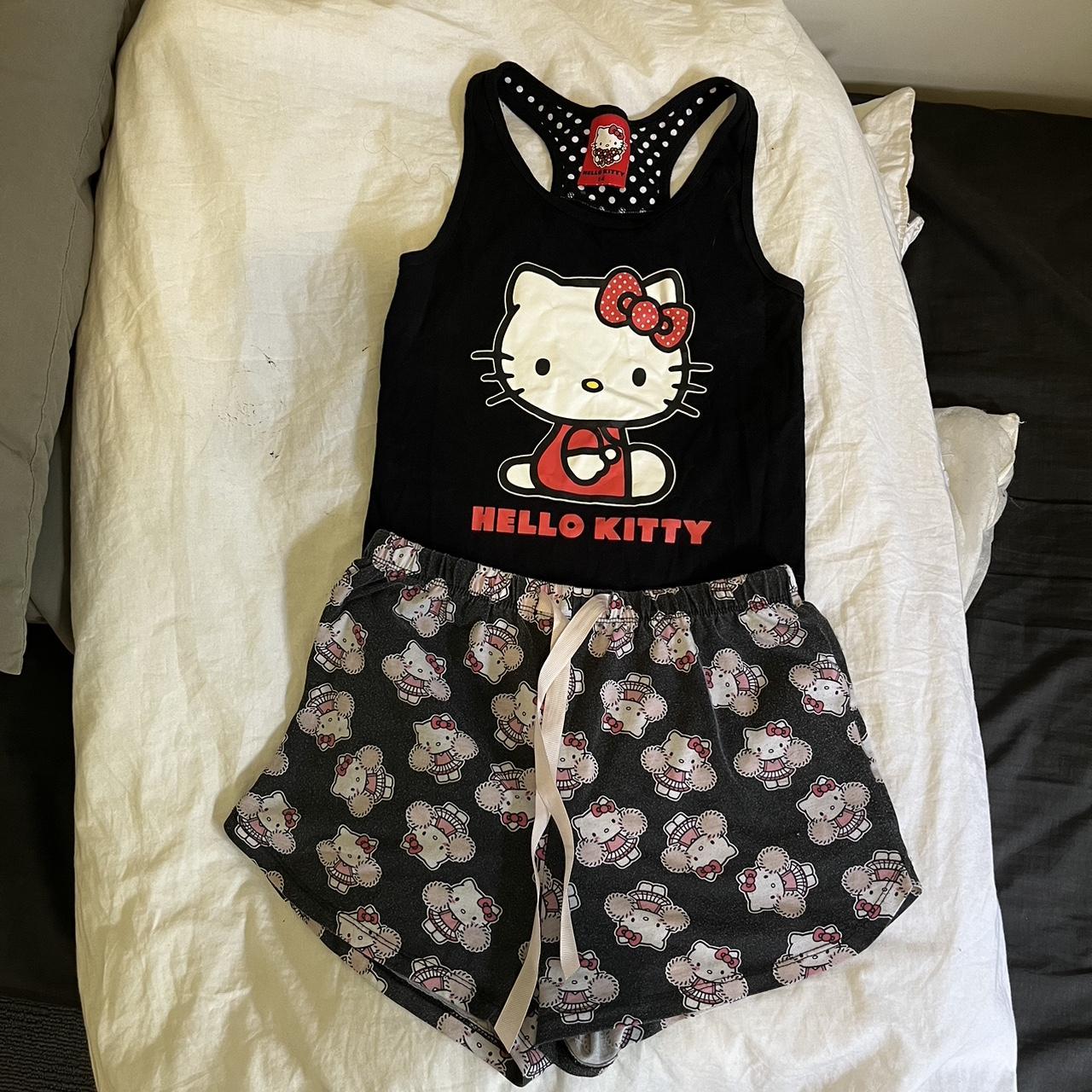 licensed hello kitty sanrio pj pajama set. shorts... - Depop