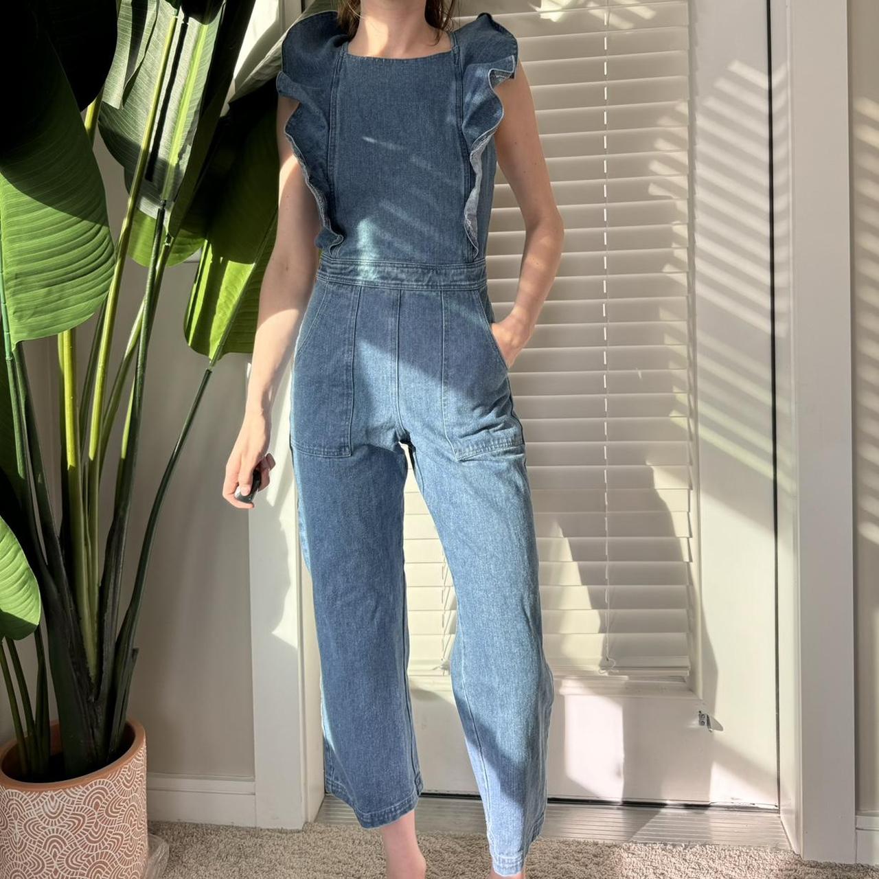 Free people dupe Jean jumpsuit! - Depop