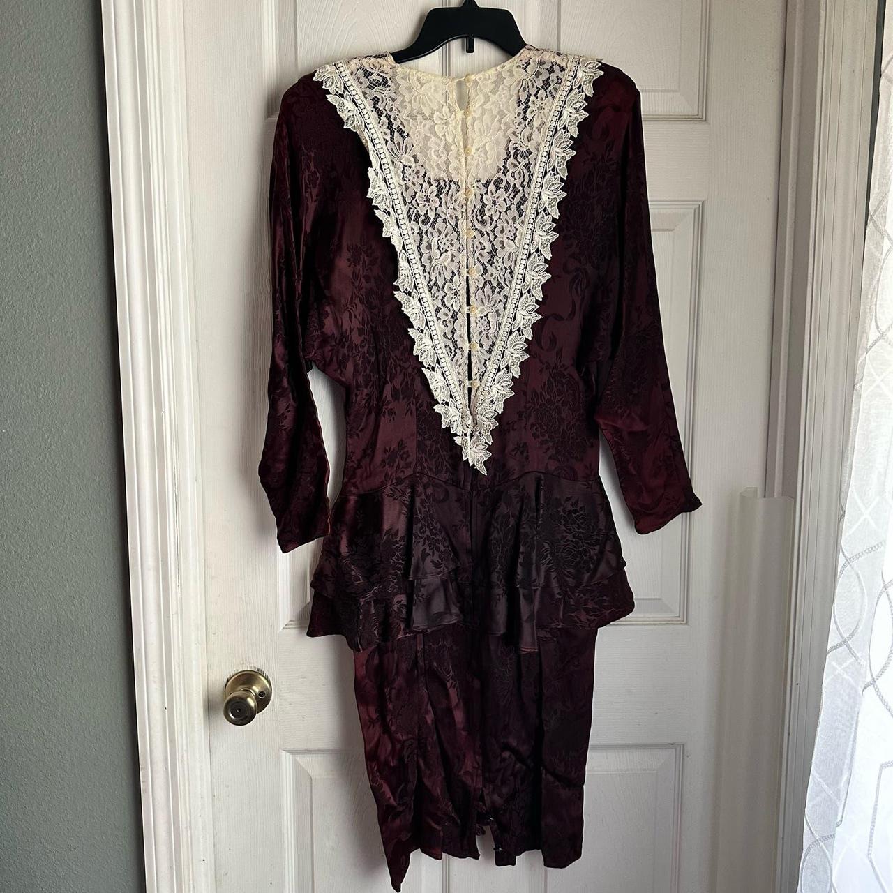 Vintage Jessica store Mcclintock Burgandy Lace Dress