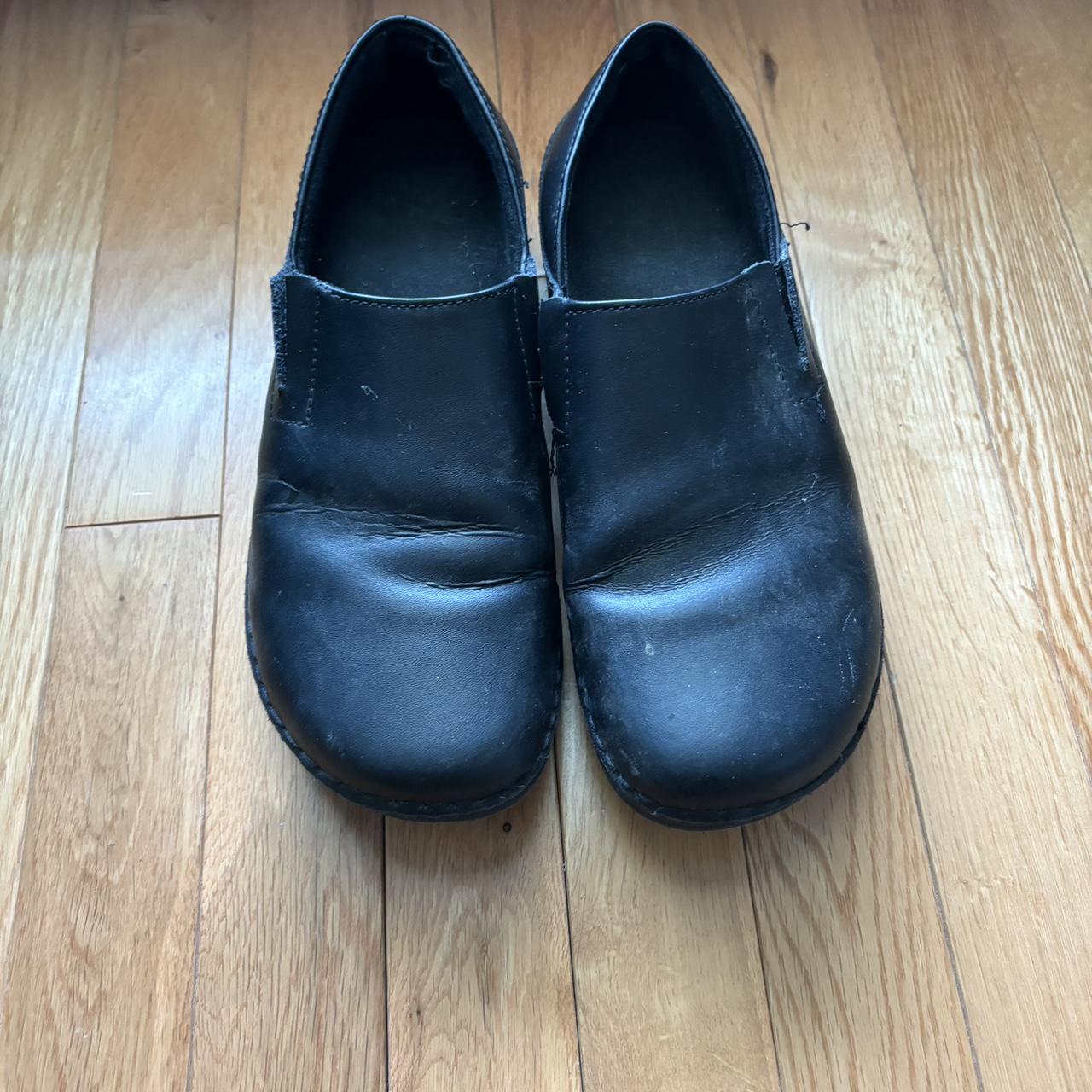 SPRING STEP Black Leather Clogs Oil Resistant and... - Depop