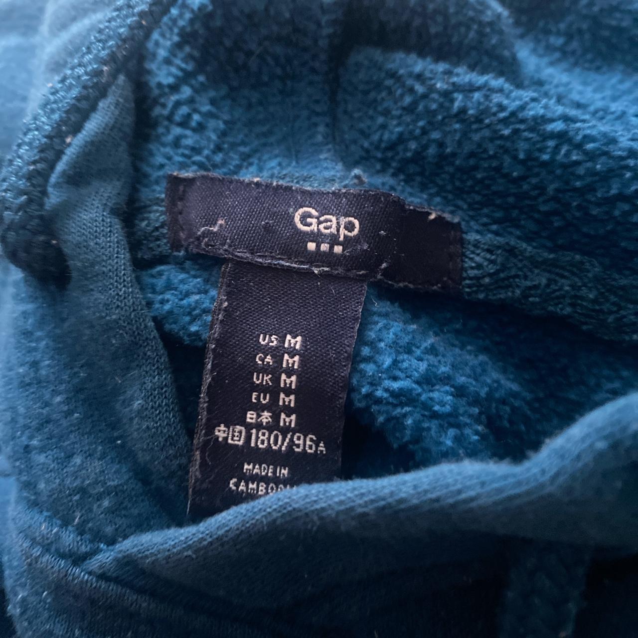 Blue Gap spell out hoodie, good condition size M - Depop