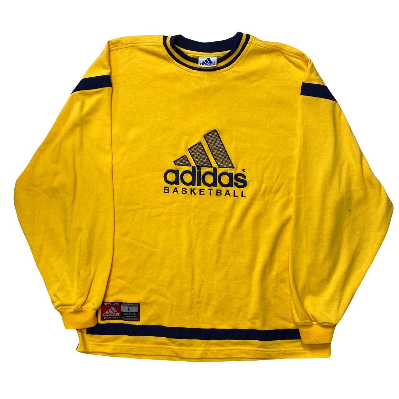 Vintage yellow Adidas Basketball sweatshirt. Depop