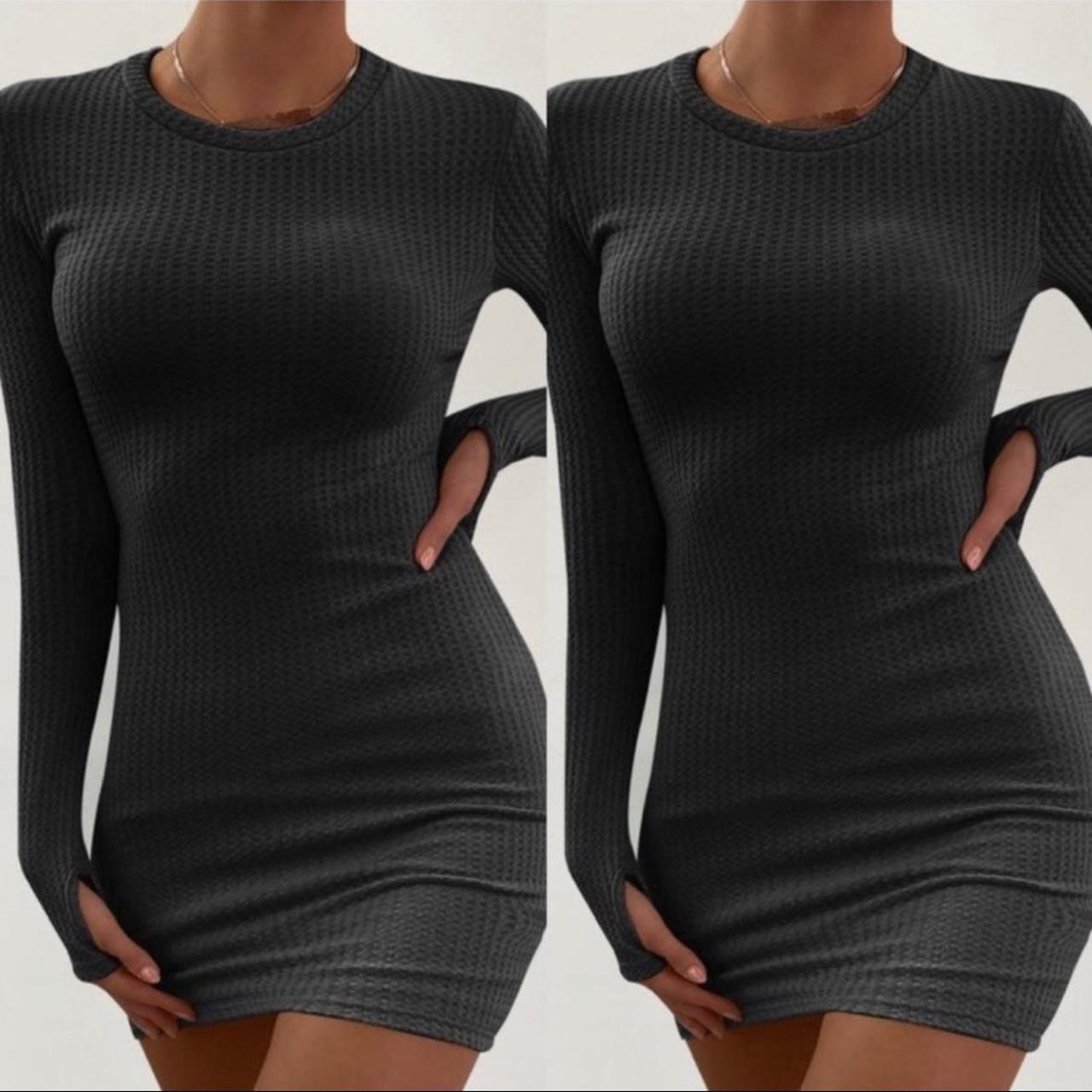 LEAH MINI DRESS This dress features a waffle... - Depop