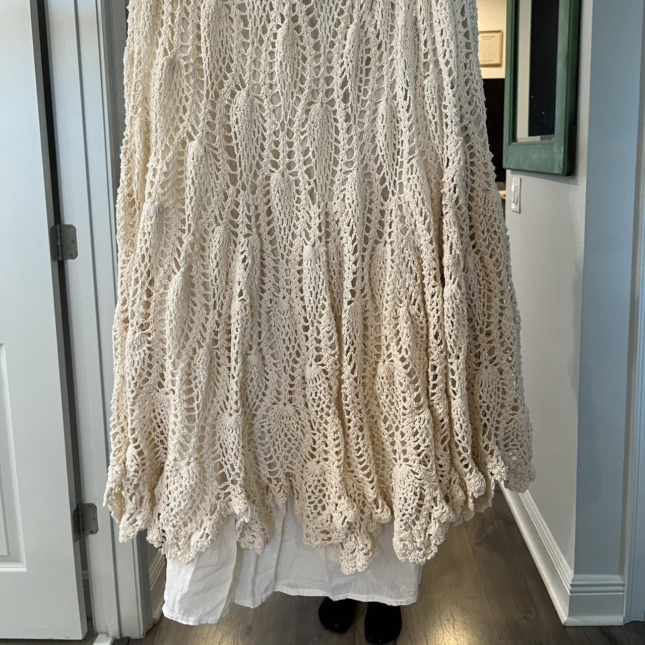 Women's Skirt - Cream/White - S – Cream crochet s… - image 4