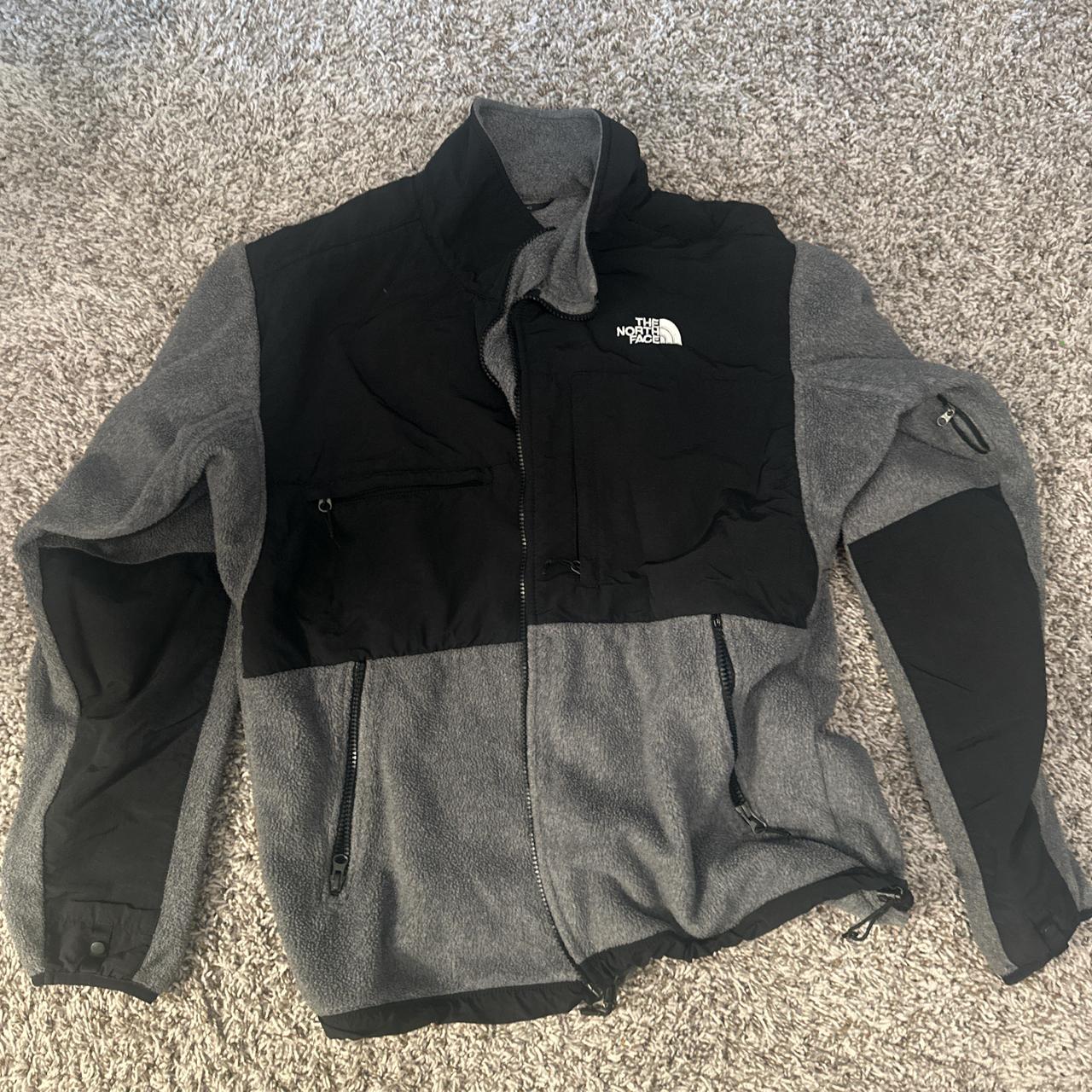 Black Grey North Face Jacket - Depop