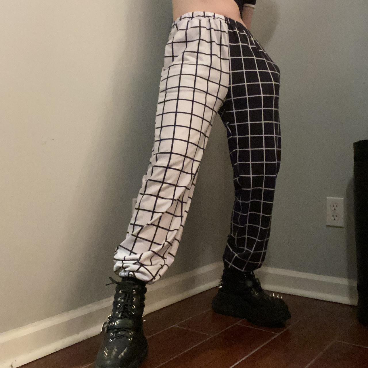 Black and discount white plaid sweatpants