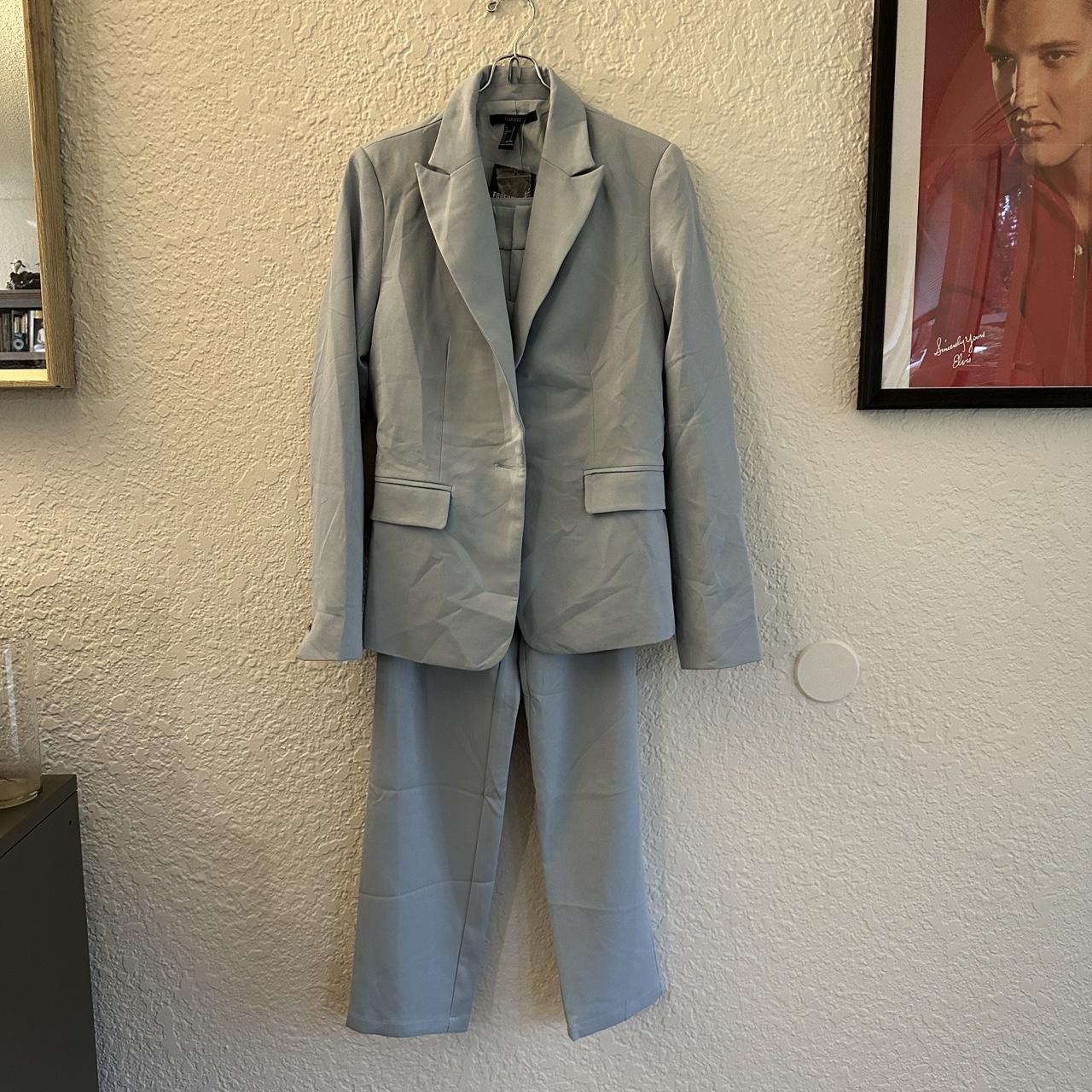 Forever 21 Women’s Dusty Blue 3 Piece Suit - Depop