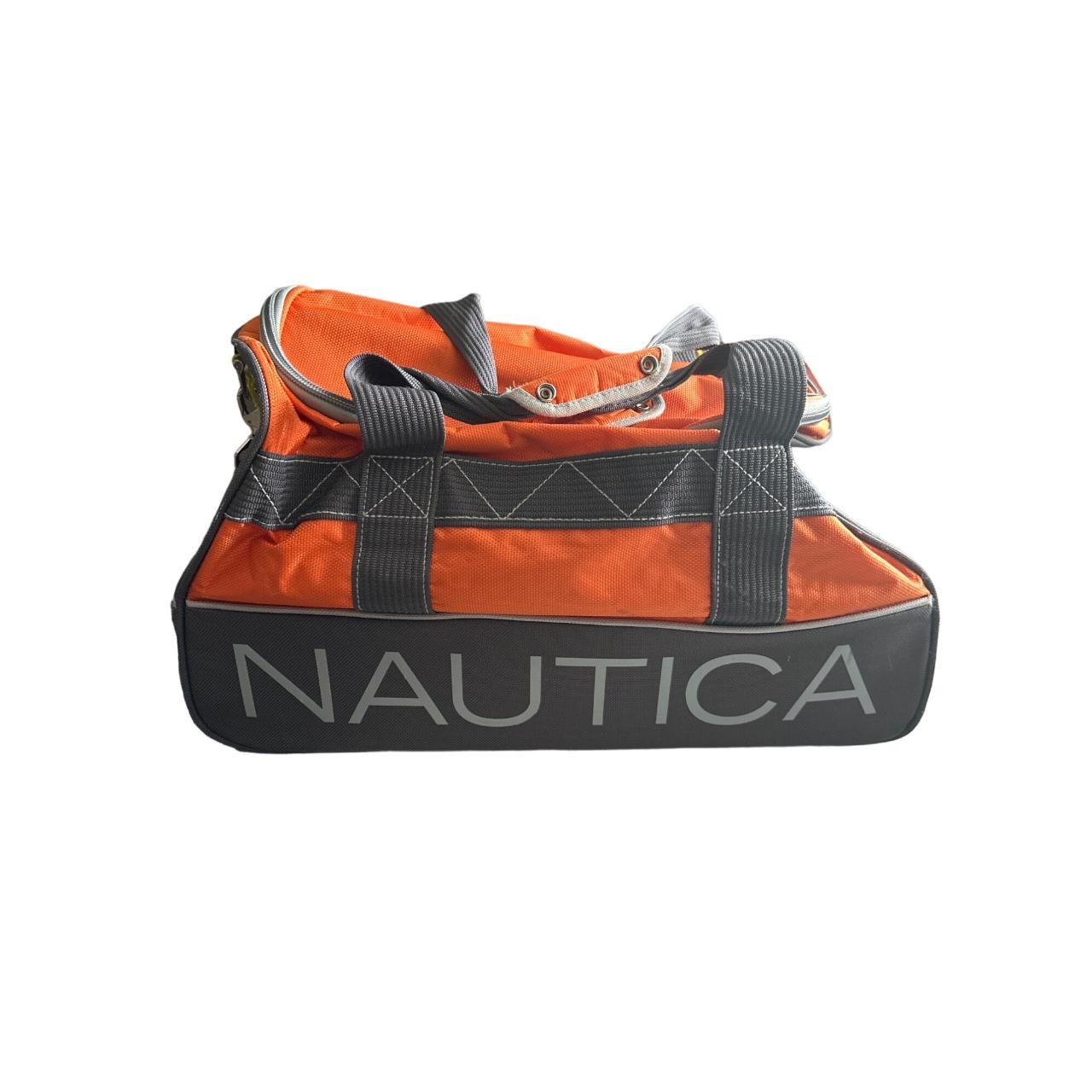 Nautica Dockside Duffle Bag Orange Gray Zipper Close. Depop