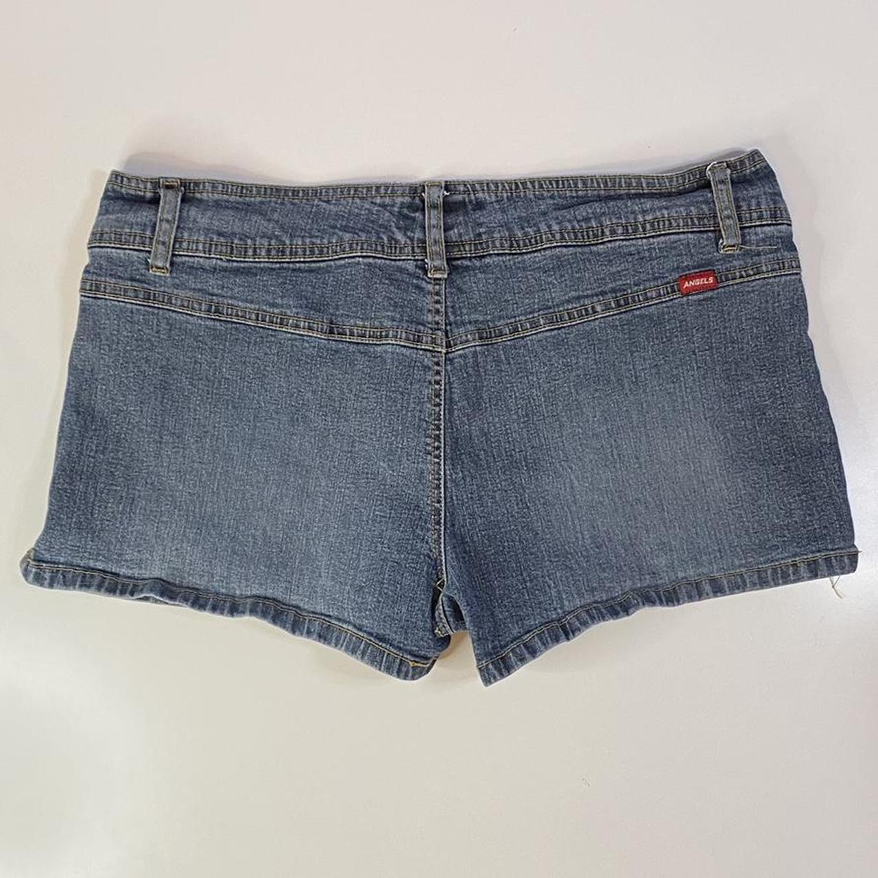 grunge micro mini denim shorts by y2k brand Angels... - Depop
