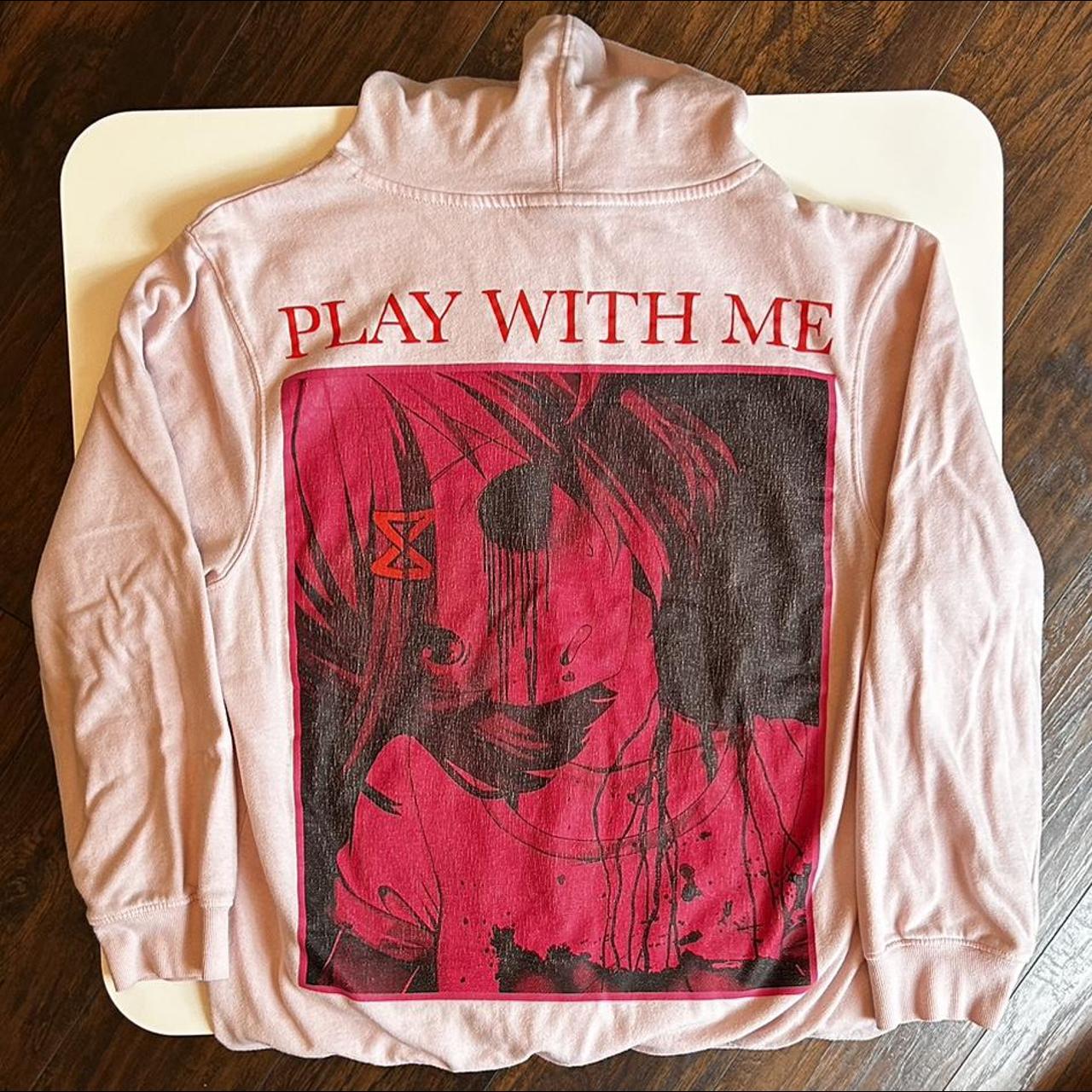 Spencer's Men's Pink and Black Hoodie Depop