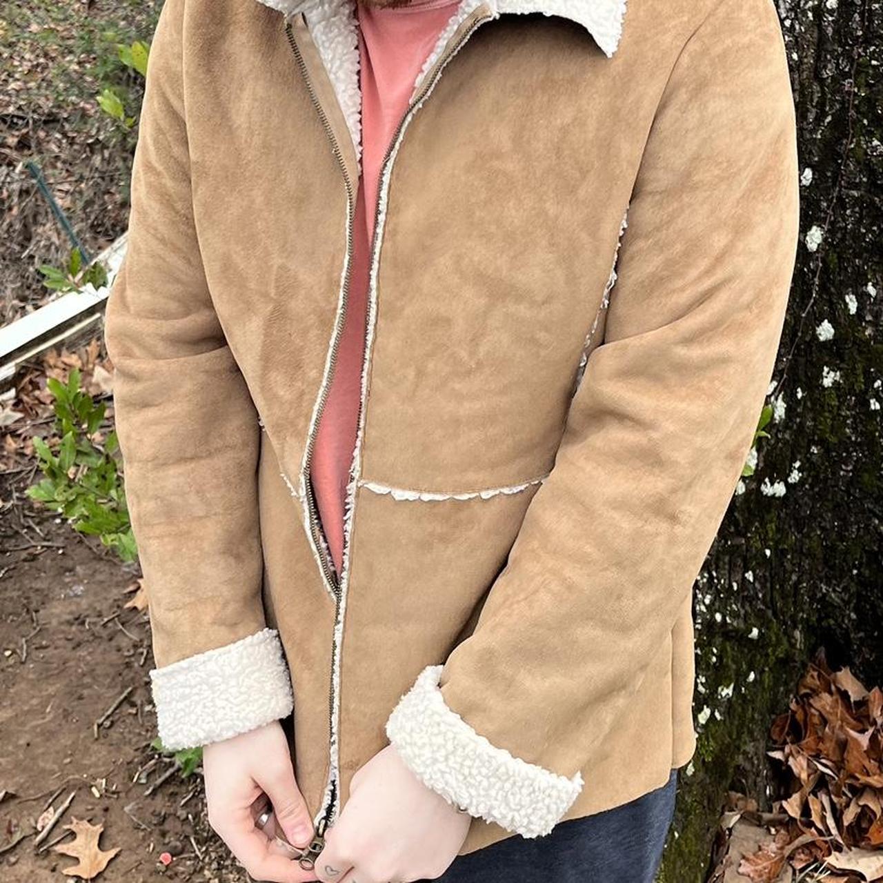 Faux suede hotsell and sherpa jacket