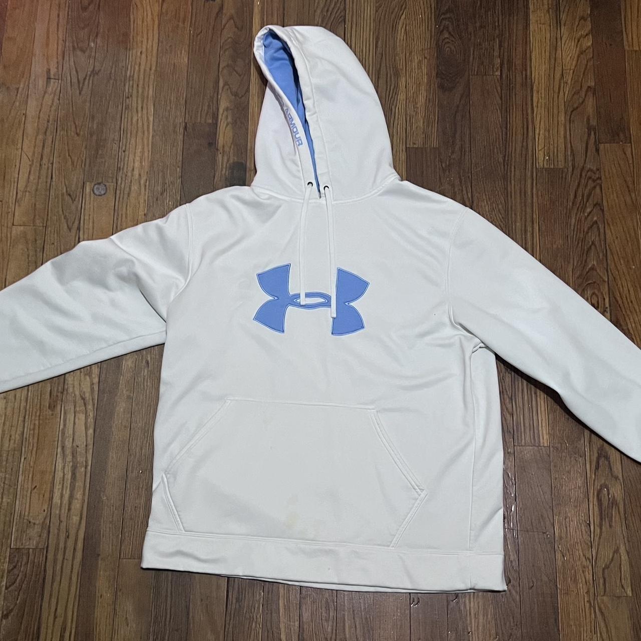 Blue and white online under armour hoodie