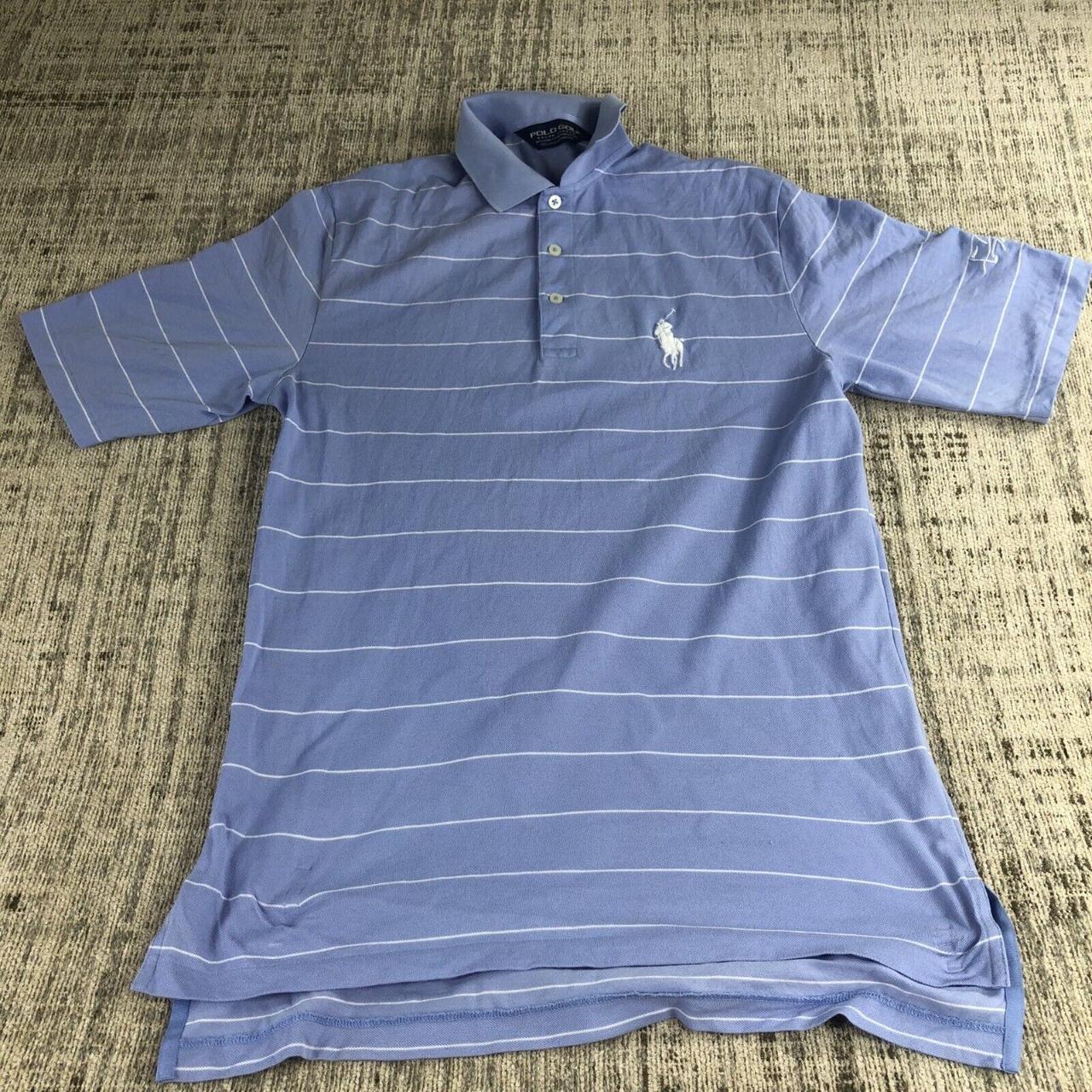 Ralph Lauren Polo Shirt Adult small Blue White Golf... - Depop