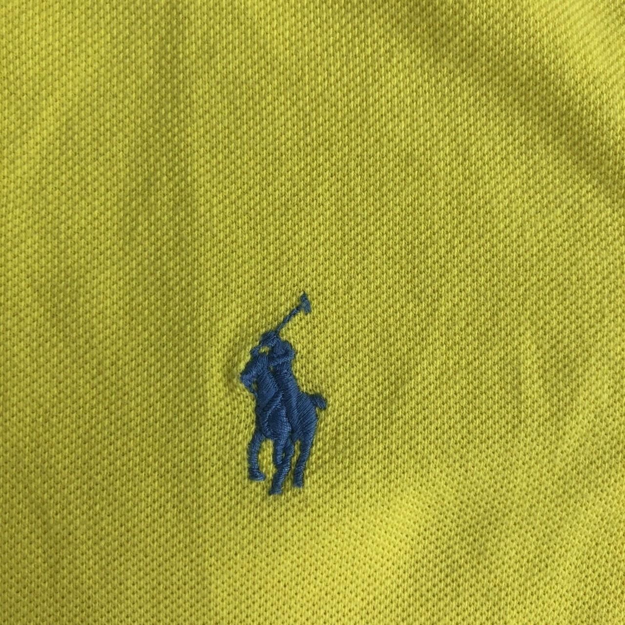 Ralph Lauren Polo yellow Shirt Adult med blue Pony... - Depop