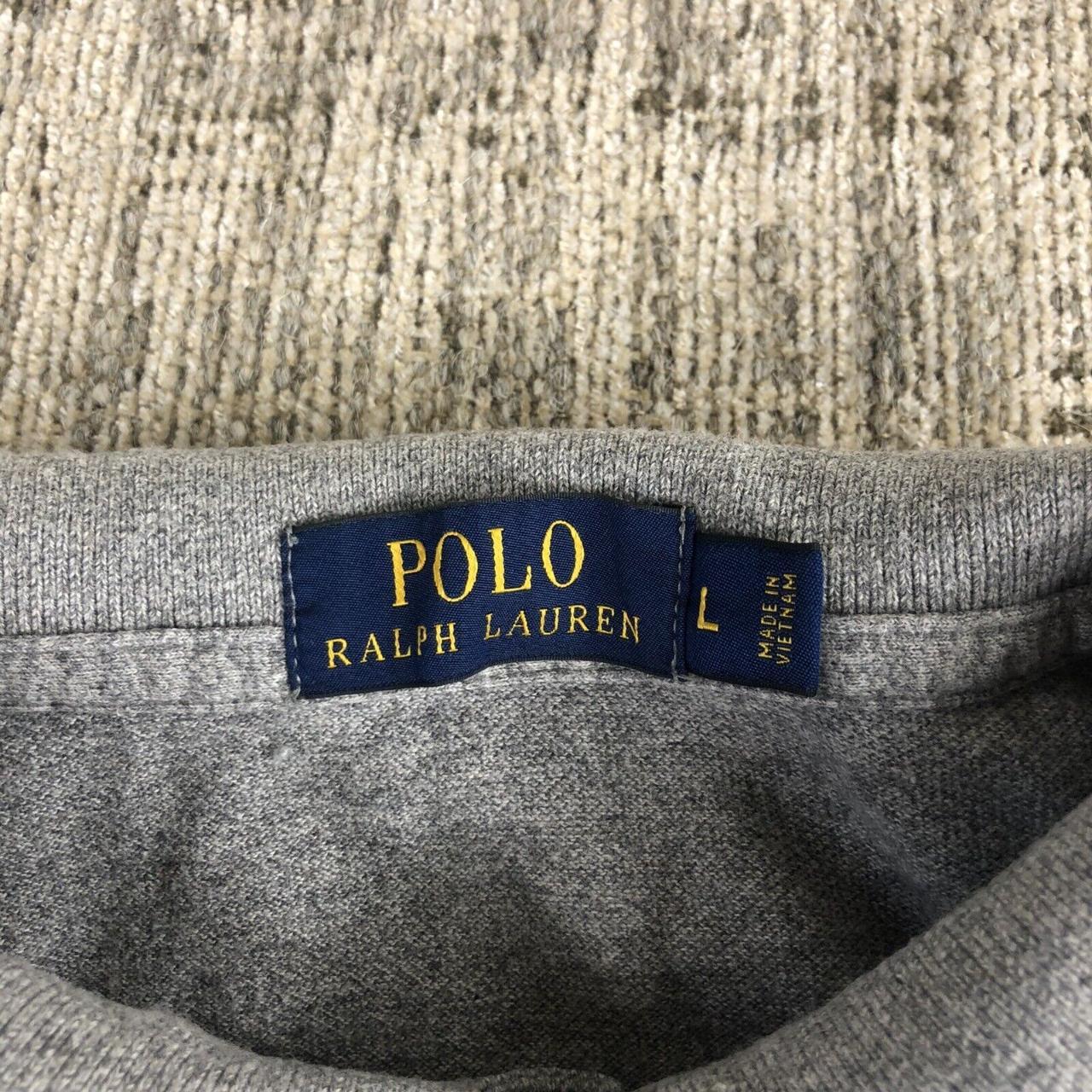 Ralph Lauren grey Polo Shirt Adult large blue ... - Depop